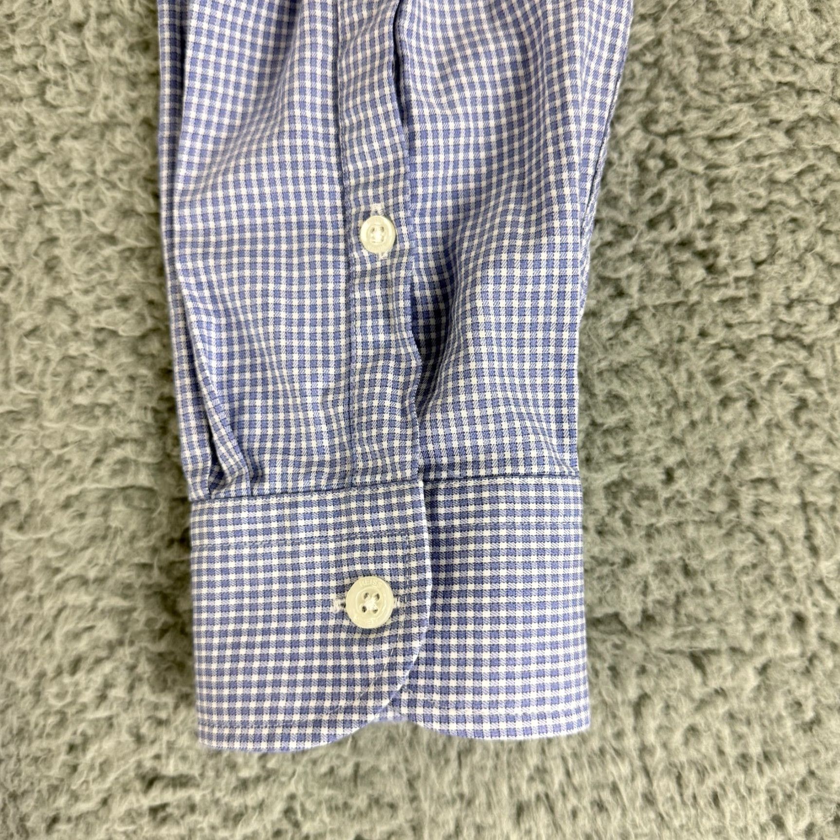 Reiss Reiss Dress Shirt Men L Blue Check Print Regular Fit Long Sleeve 100% Cotton Size 42R - 7 Thumbnail