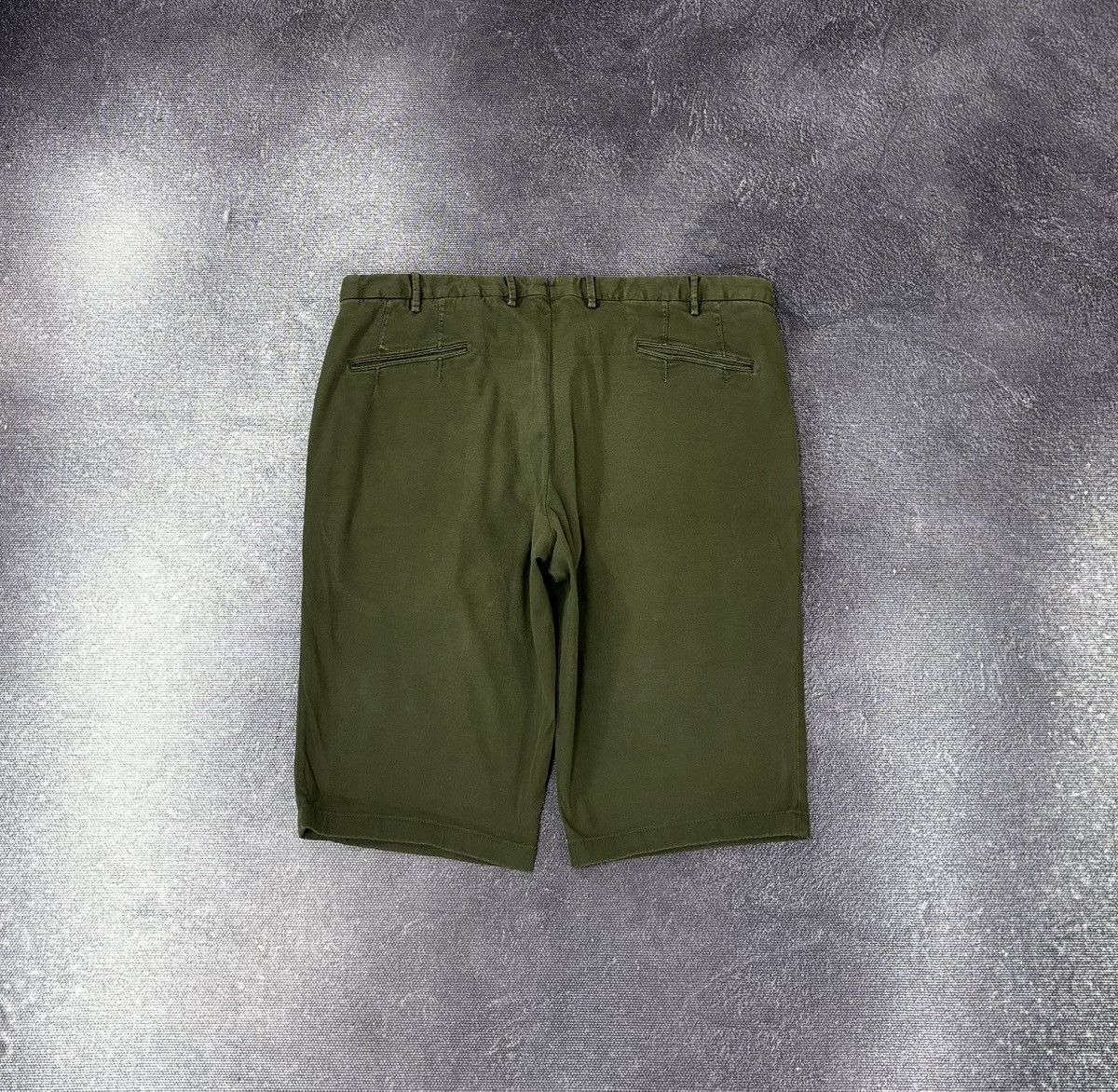 Boglioli Boglioli Olive Green Textured Cotton Blend Bermuda Shorts Size US 36 / EU 52 - 2 Thumbnail