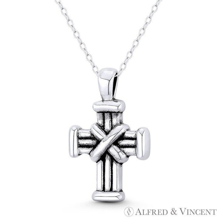 Other X-Rope Cross Potent Pendant in Oxidized .925 Sterling Silver Size ONE SIZE - 1 Preview
