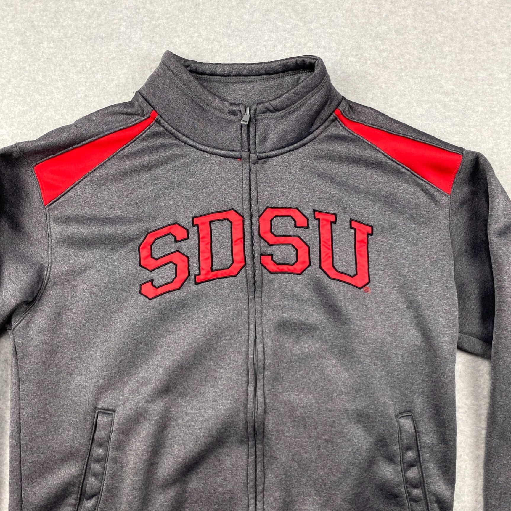 Logo 7 VINTAGE SDSU Sweatshirt Men M Gray Campus Drive Full Zip Embroidered Logo Pocket Lined Fleece Mock Neck Size US M / EU 48-50 / 2 - 2 Thumbnail