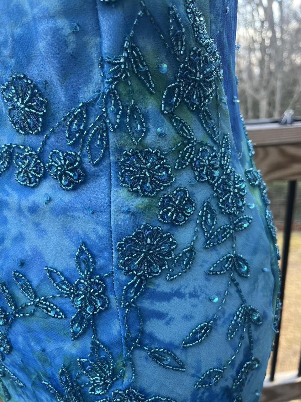 Other Gorgeous Vintage Scala Blue Beaded Embellished Gown Size M / US 6-8 / IT 42-44 - 4 Thumbnail