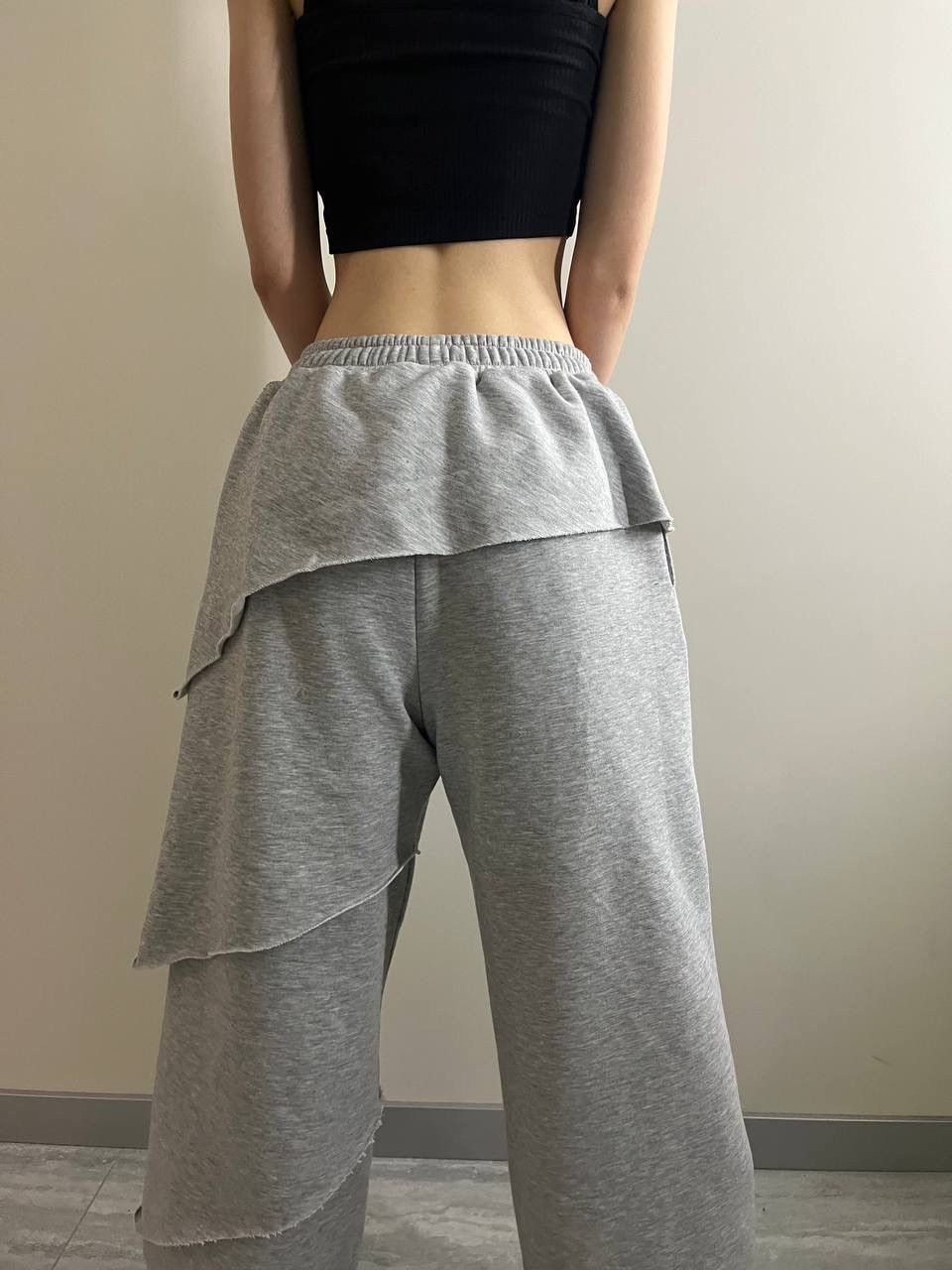 Designer Rare! Sweatpants Grey Kudasai Oh Handmade Designer Y2K Size US 32 / EU 48 - 4 Thumbnail