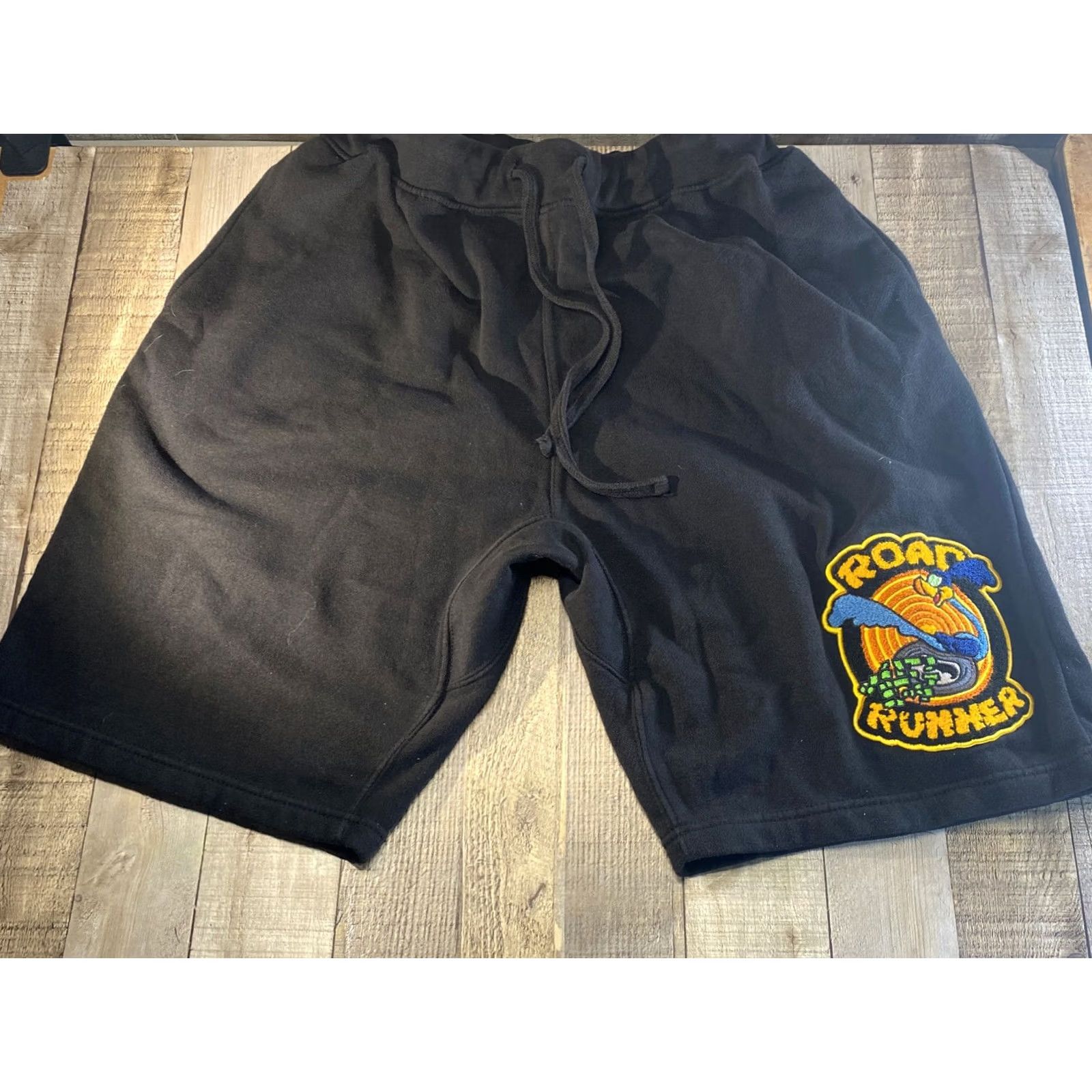 Vintage Road Runner Men's Shorts XL Black Running Sweat 100% Cotton Activewear Size US 36 / EU 52 - 5 Thumbnail