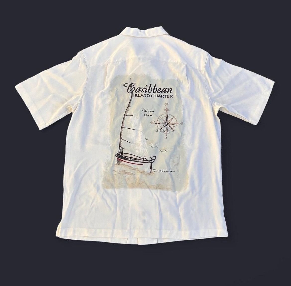 Caribbean Caribbean Off-White Polo with Embroidered Sailboat Men’s M Size US M / EU 48-50 / 2 - 1 Thumbnail