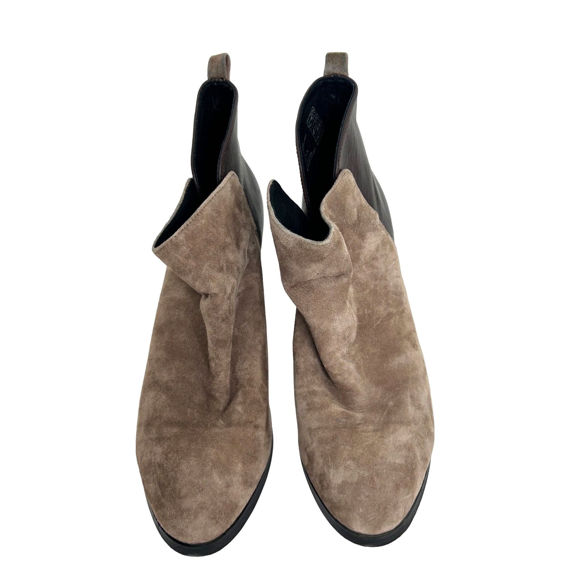Lands' End Lands’ End Womens Ankle Boots 10 Brown Leather Suede Chunky Size US 10 / IT 40 - 8 Thumbnail