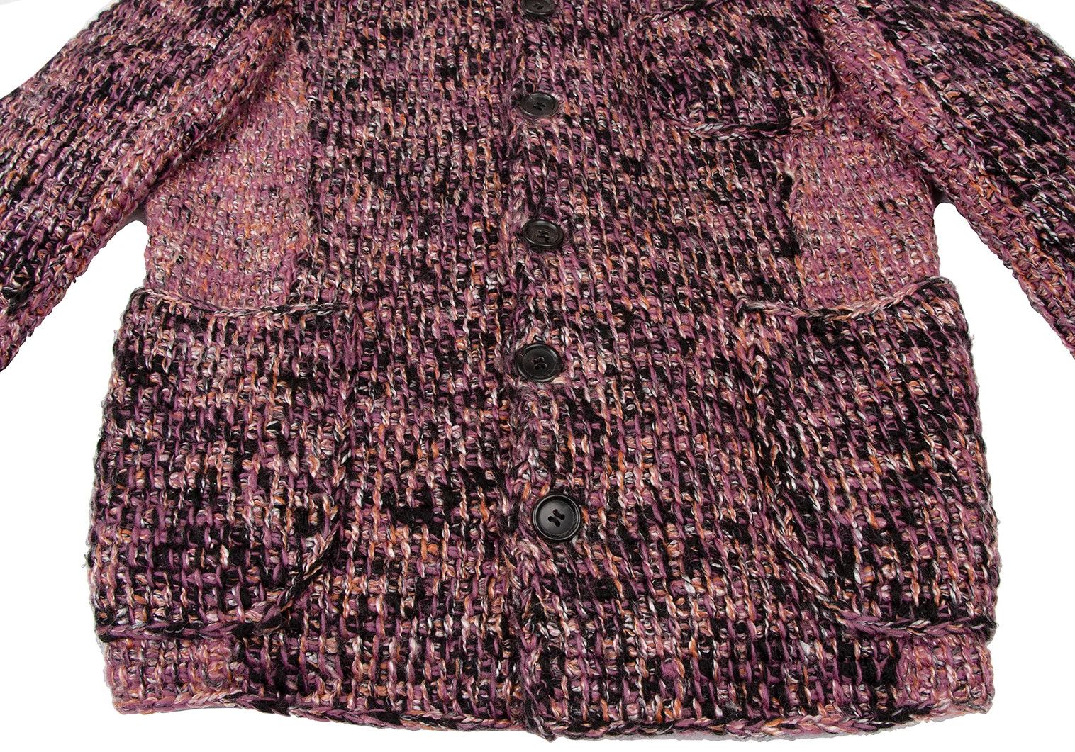 Issey Miyake Mixed Low Gauge Knit Jacket in Purple and Black Size US M / EU 48-50 / 2 - 8 Thumbnail