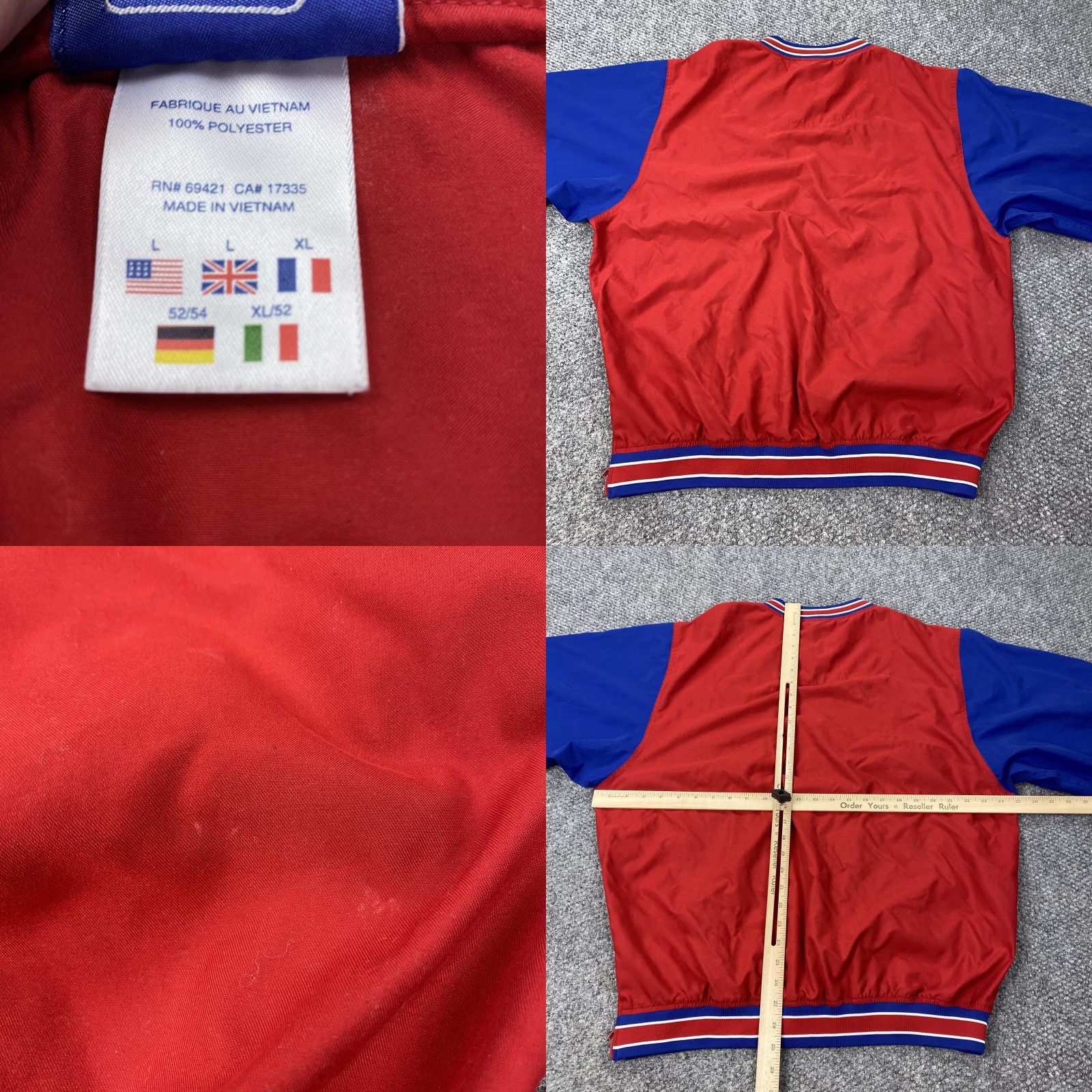 Reebok Vtg Reebok Jacket Mens L Red Colorblock Windbreaker Pullover Zip Side Pockets Logo Size US L / EU 52-54 / 3 - 8 Thumbnail