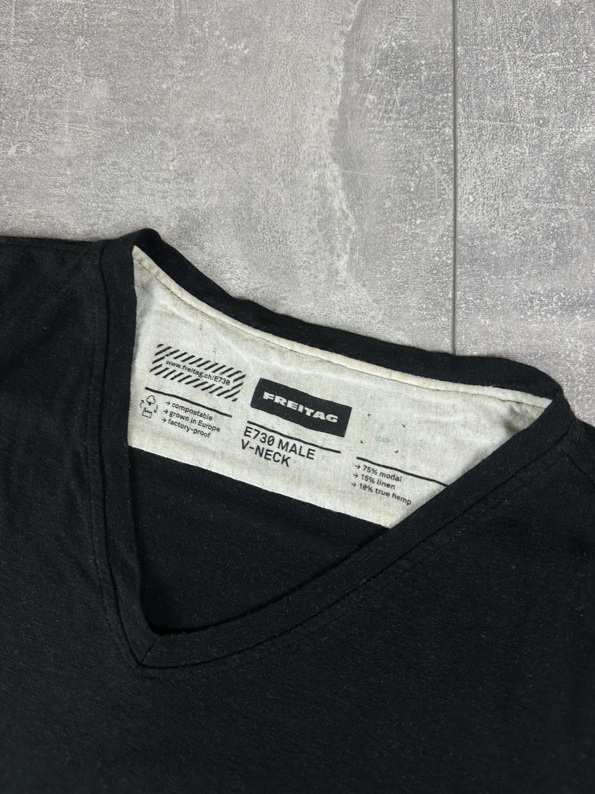 Freitag Freitag E730 Male V-Neck Black T-Shirt Size US L / EU 52-54 / 3 - 6 Thumbnail