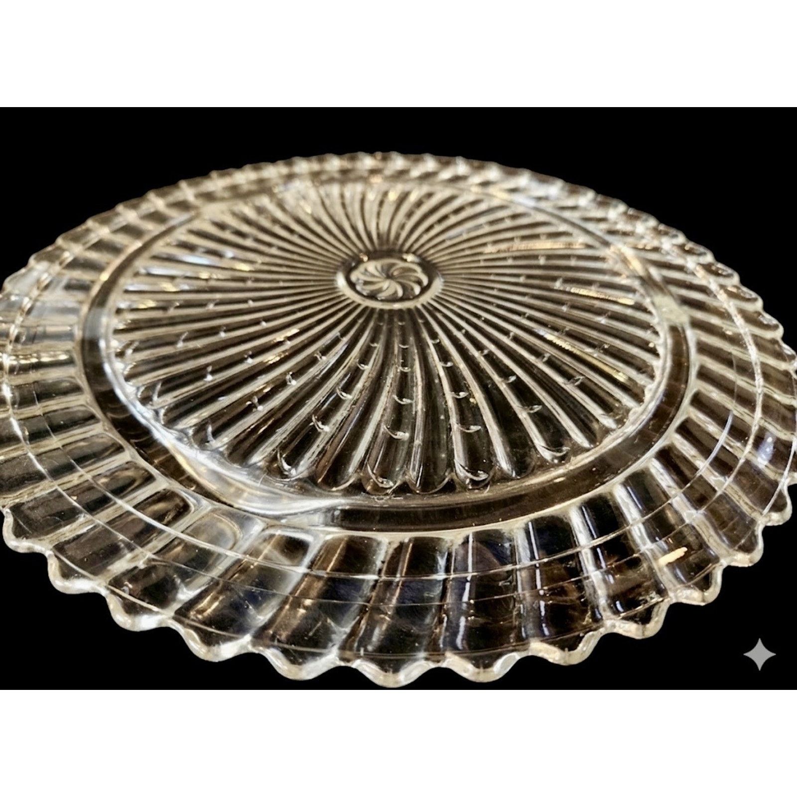 Other VINTAGE Federal Pressed Glass Footed Cake Plate Clear Glass Size ONE SIZE - 5 Thumbnail