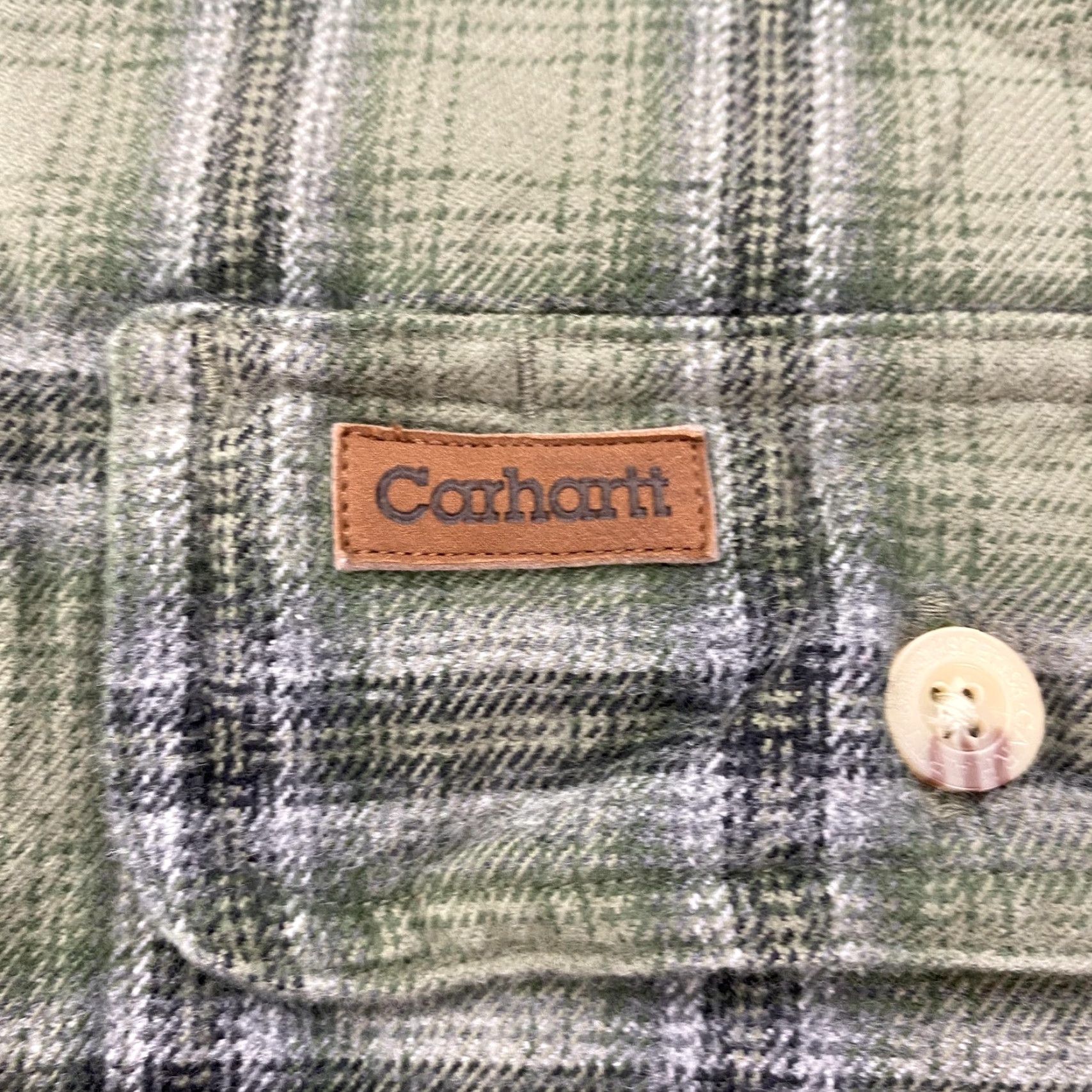 Carhartt Carhartt Shirt Mens Large Green Plaid Flannel Button-Up Long Sleeve S138LDN Size US L / EU 52-54 / 3 - 4 Thumbnail
