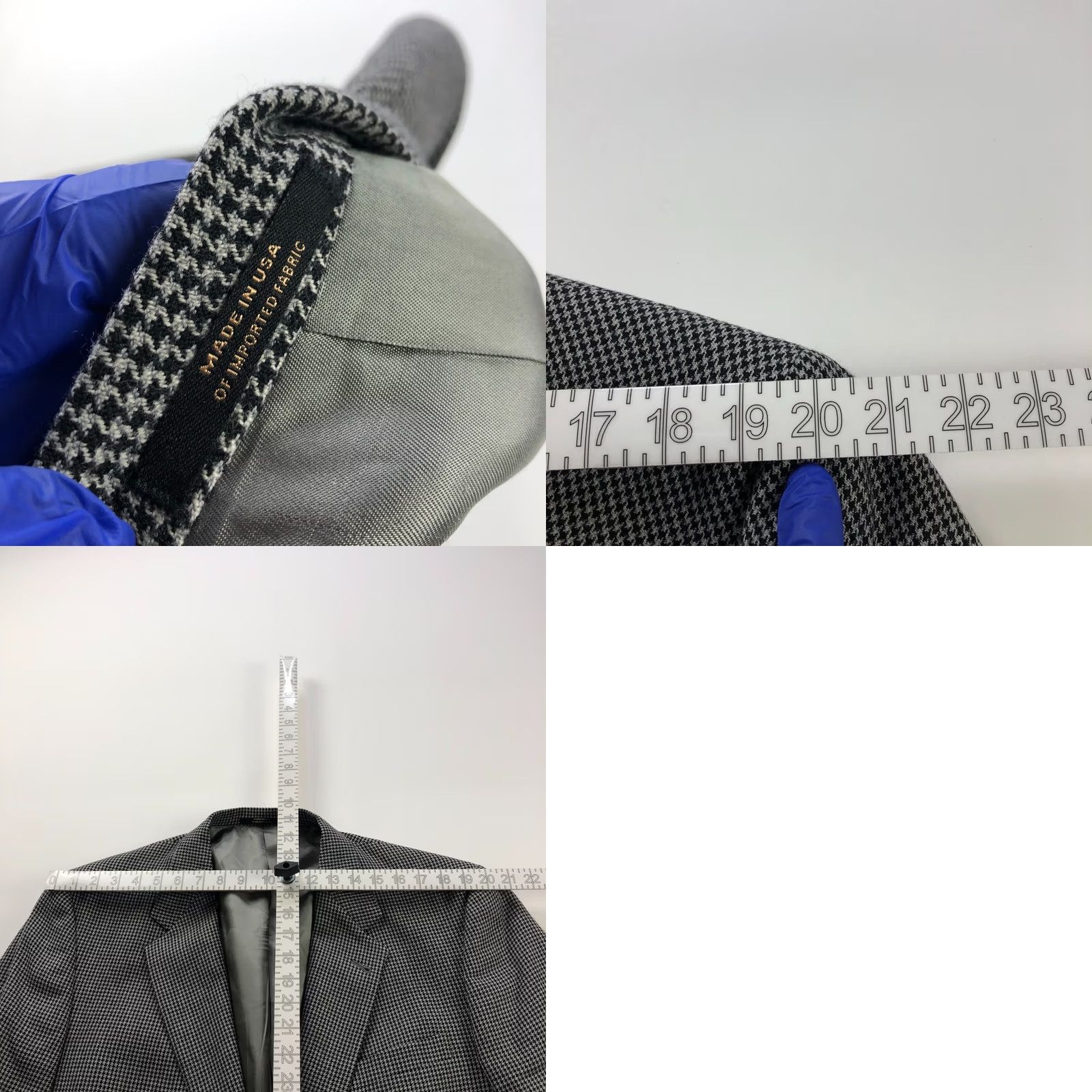 Hart Schaffner Marx Hart Schaffner Marx Jacket Mens 46 Black Long Wool Sport Coat Houndstooth And Gray Size US S / EU 44-46 / 1 - 10 Thumbnail