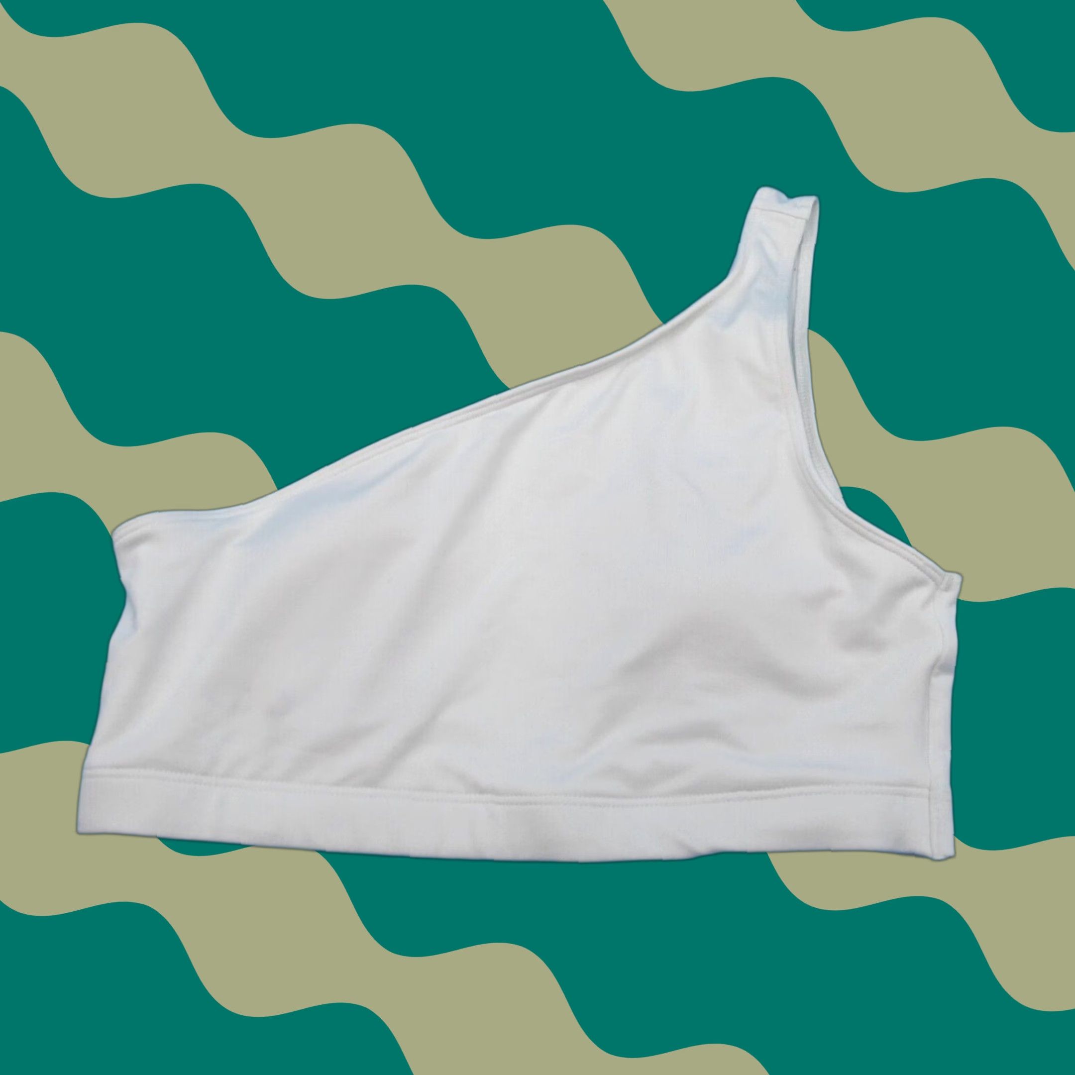 Victoria's Secret Bikini Top White One Shoulder M C Standard Regular Lined Quick Dry Beach Womens