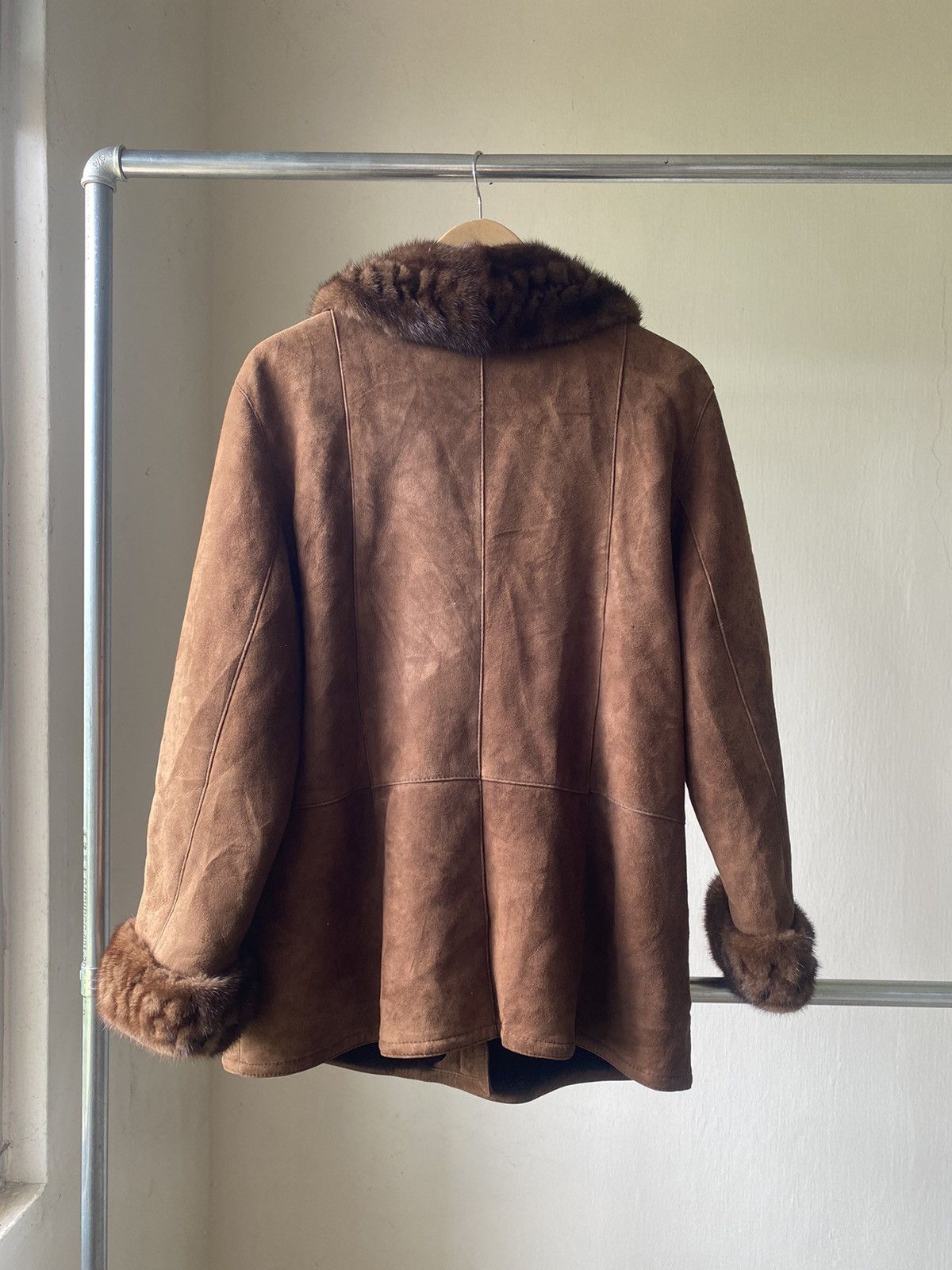 Vintage HIVERREINE SHEEPSKIN LEATHER JACKET FOX FUR INNER PUNK LGB Size US M / EU 48-50 / 2 - 15 Thumbnail
