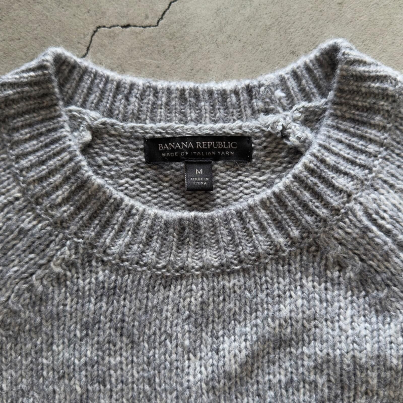 Banana Republic Banana Republic / Italian Wool Blend Knit Sweater / Gray Size M / US 6-8 / IT 42-44 - 6 Thumbnail