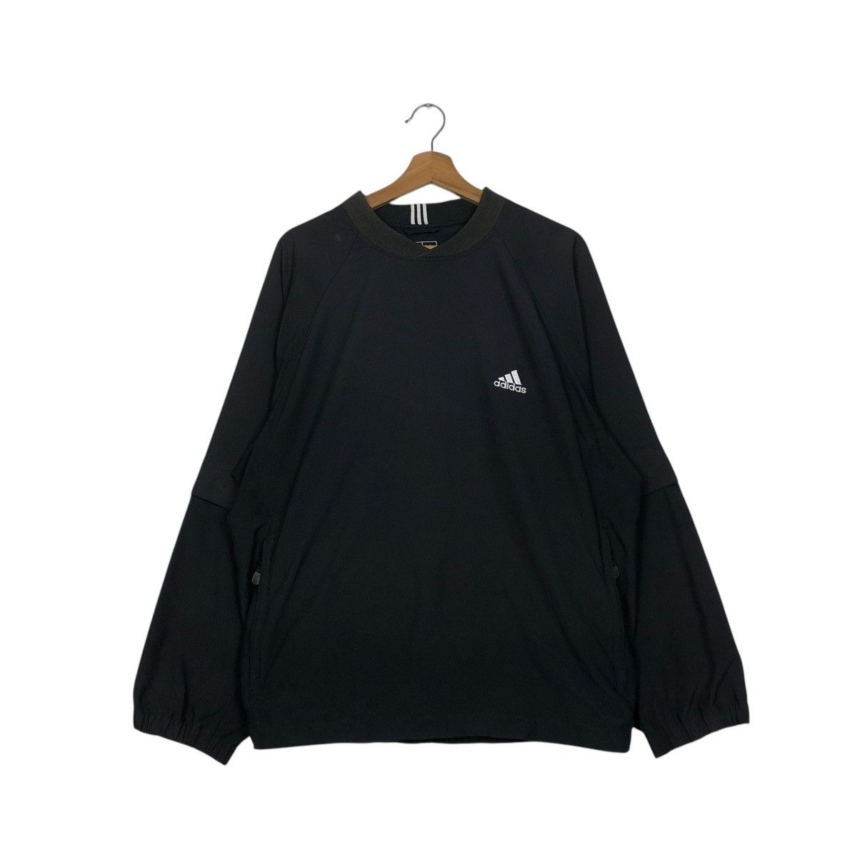 Adidas 🔥VINTAGE ADIDAS LONG SLEEVE CLIMAPROOF WIND RICH BLACK Size US L / EU 52-54 / 3 - 3 Thumbnail
