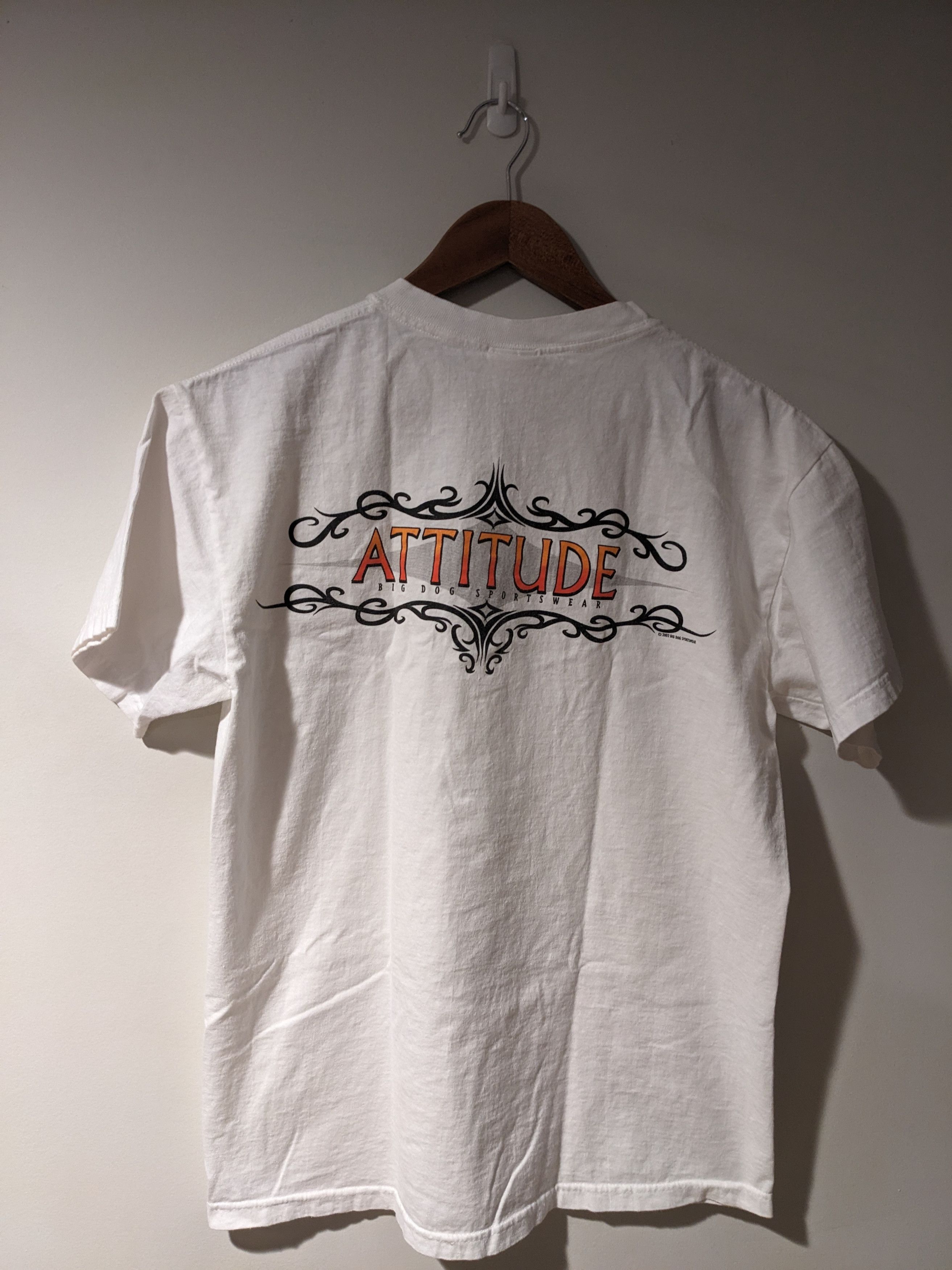 Big Dogs × Vintage Vintage 2002 Big Dog Attitude White Medium T-Shirt Size US M / EU 48-50 / 2 - 7 Thumbnail