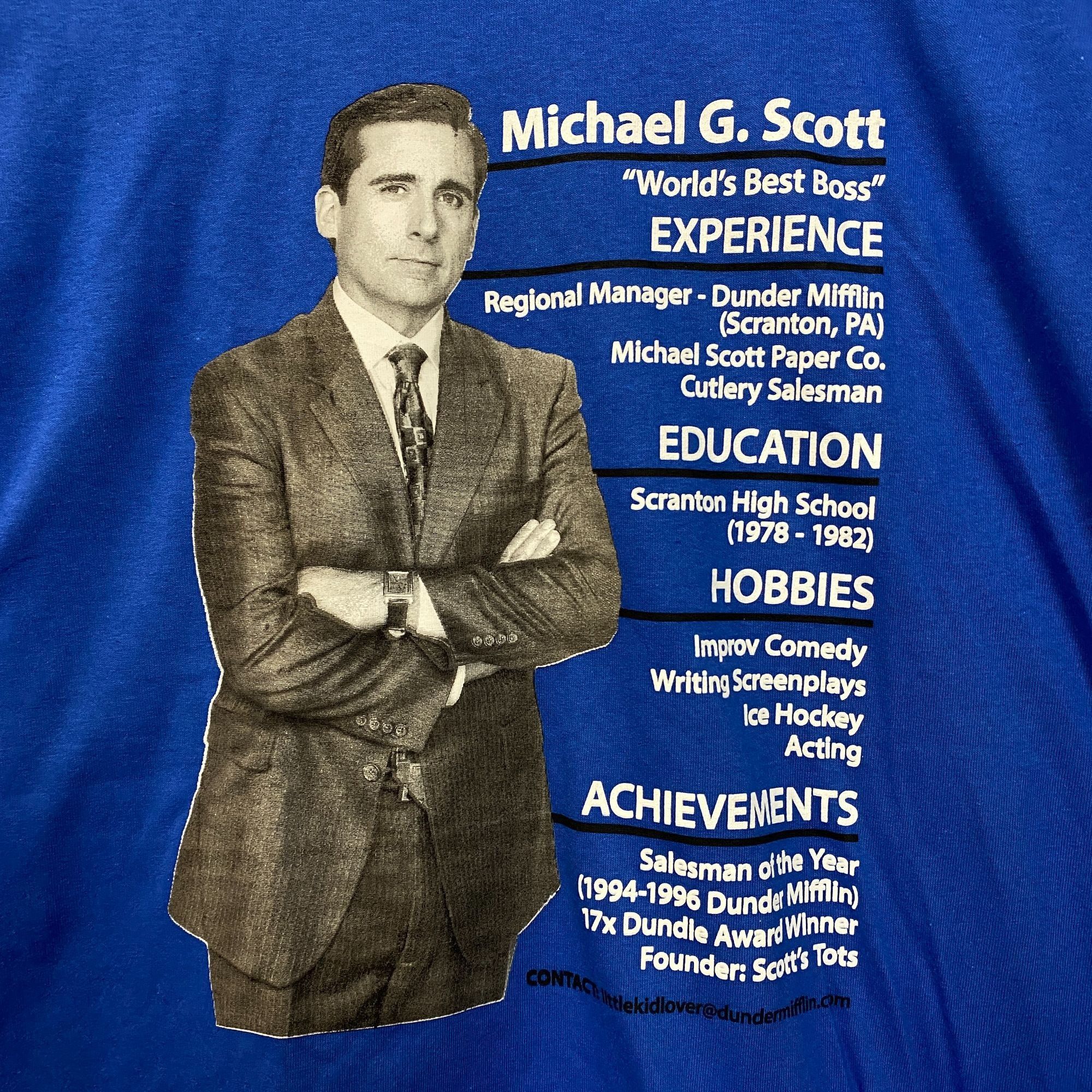 Ripple Junction The Office Michael Scott Resume Long S shirt size extra larg Size US XL / EU 56 / 4 - 2 Thumbnail