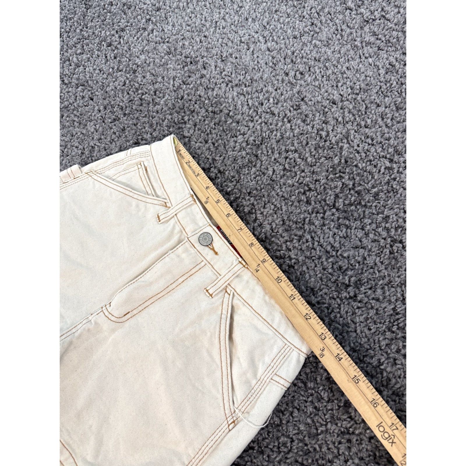 Dickies VINTAGE Dickies Shorts Bermuda Womens 24 White Carpenter Mid Rise USA Striped Cotton Blend Blended Fabric Boho Y2K Mens? Size 42" / US 20 - 4 Thumbnail