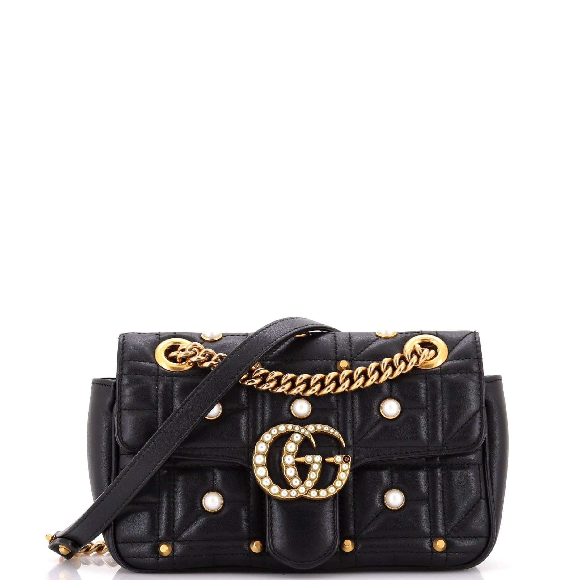 Gucci Pearly GG Marmont Flap Bag Size ONE SIZE - 1 Thumbnail