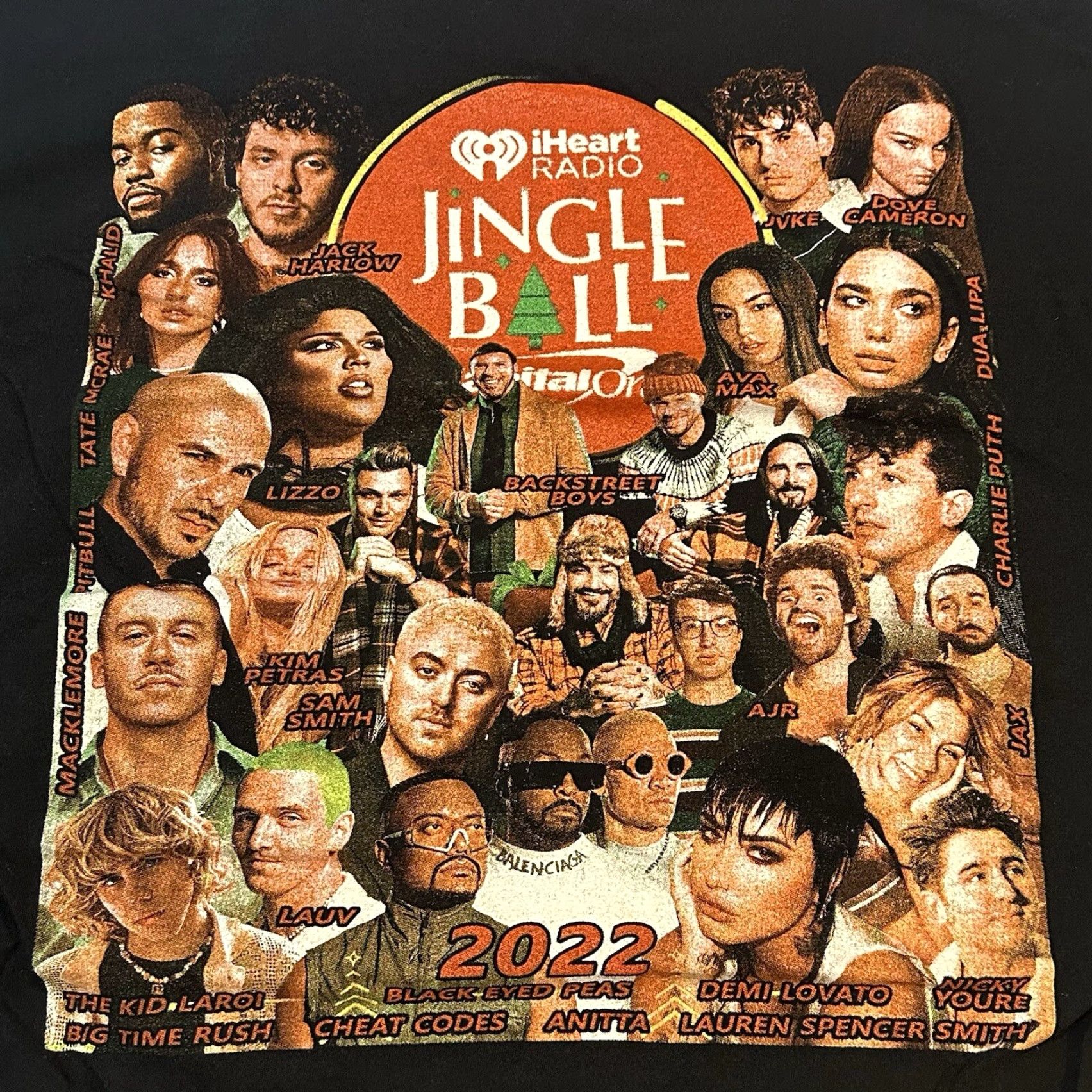 Fruit Of The Loom Lizzo Khalid Pitbull Backstreet Boys Demi Lovato Jingle Ball Concert Tee Mens L Multicolor T-Shirt Christmas Music USA 2022 Event Ball Size US L / EU 52-54 / 3 - 6 Thumbnail