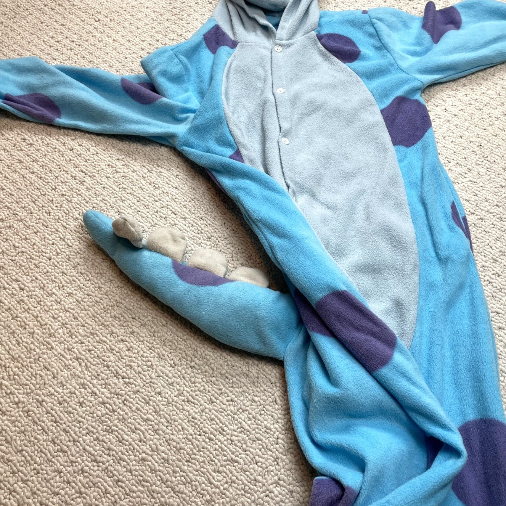 Vintage Sweetxin Plush Character PJ One Piece Hooded Blue Dinosaur Size Large New NWT Size ONE SIZE - 7 Thumbnail