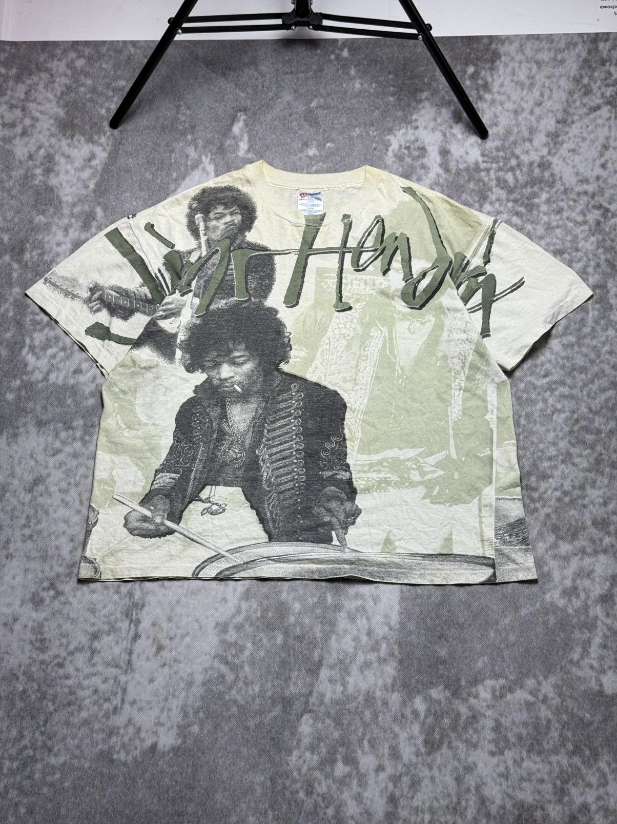 Jimi Hendrix Vintage 90s Jimi Hendrix AOP Single Stitch XL Size US XL / EU 56 / 4 - 1 Thumbnail