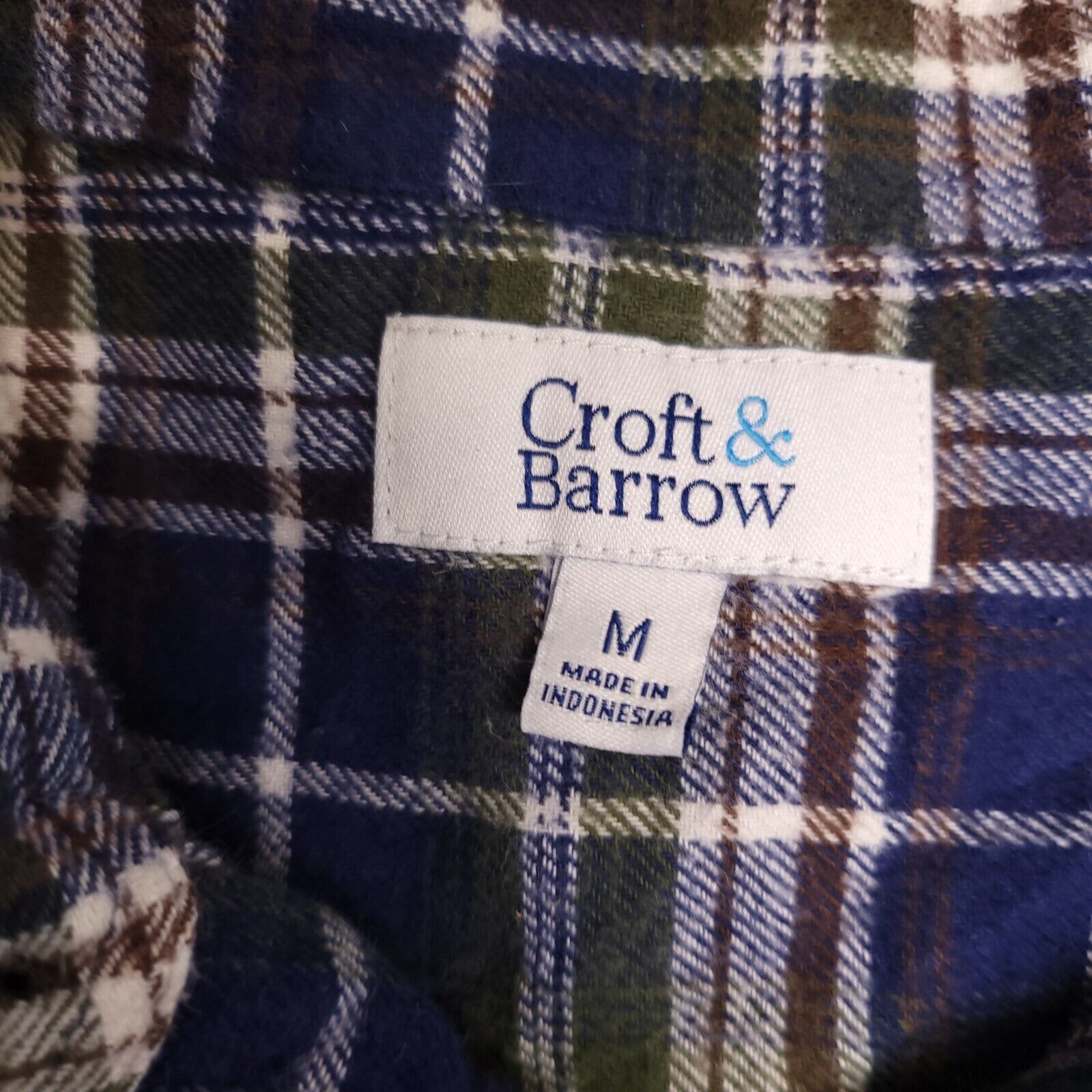 Croft & Barrow Croft & Barrow Madras Flannel Shirt Mens Size Medium M Blue Size US M / EU 48-50 / 2 - 3 Thumbnail