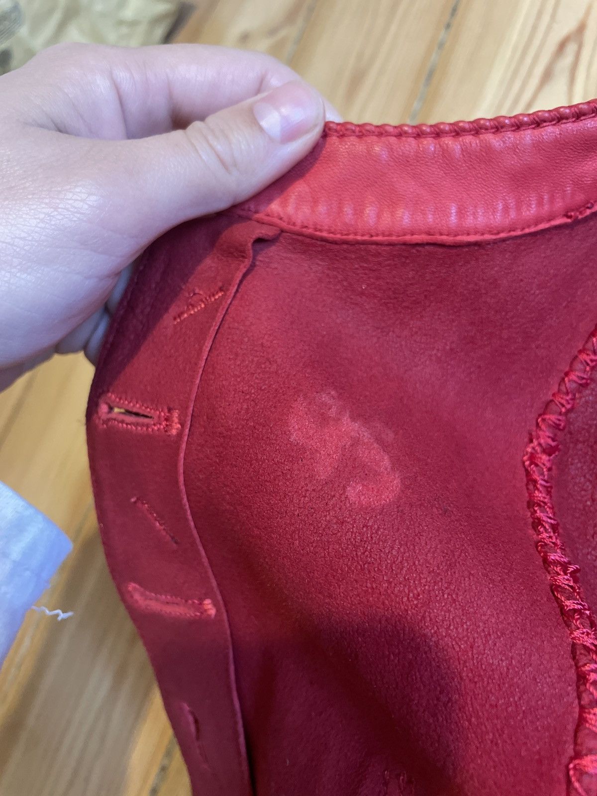 Marithe + Francois Girbaud Marithé + François Girbaud Red Lambskin Leather Jacket Size M / US 6-8 / IT 42-44 - 6 Thumbnail