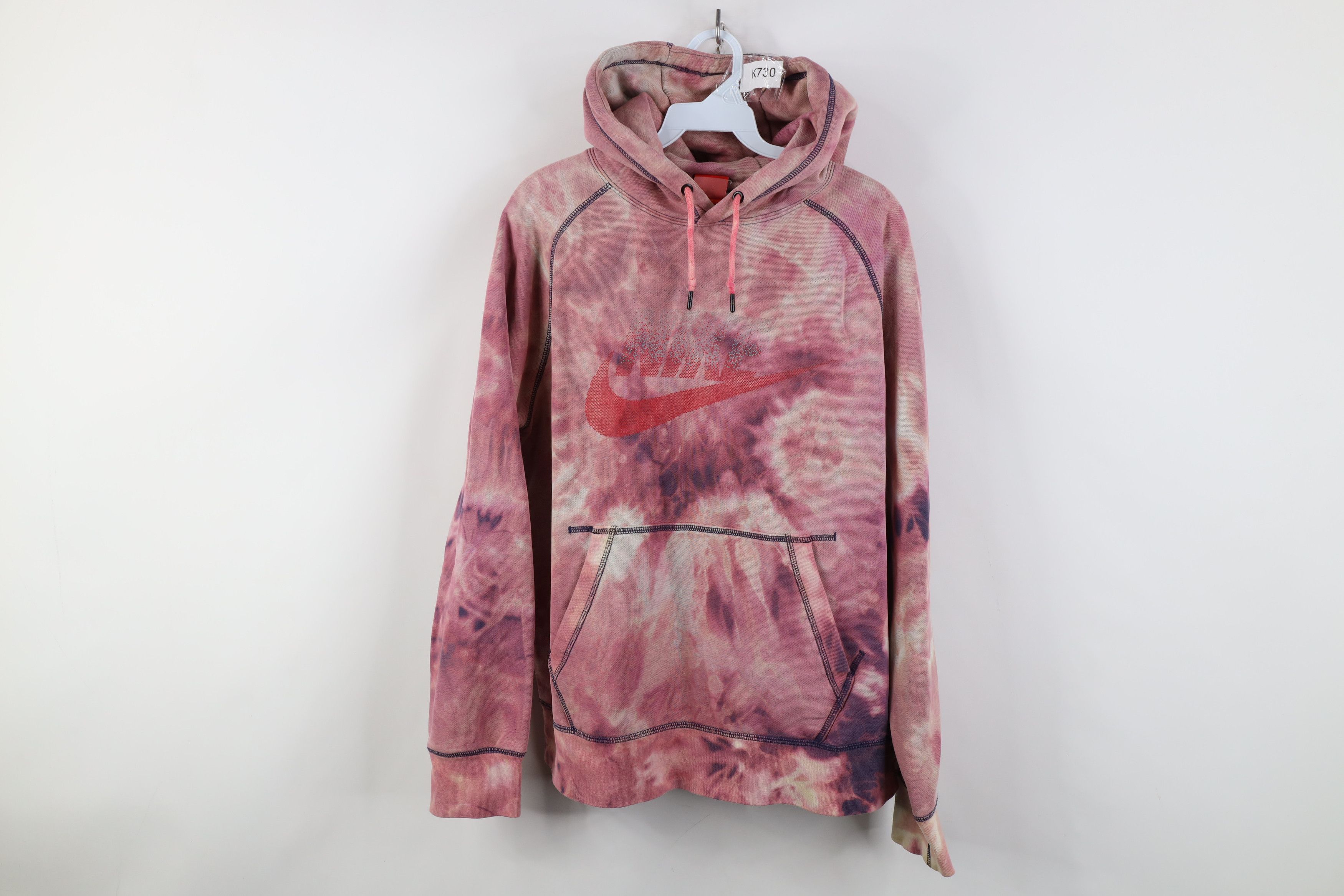 Nike Vintage Y2K Nike Big Swoosh Acid Wash Hoodie Sweatshirt Size US L / EU 52-54 / 3 - 1 Thumbnail