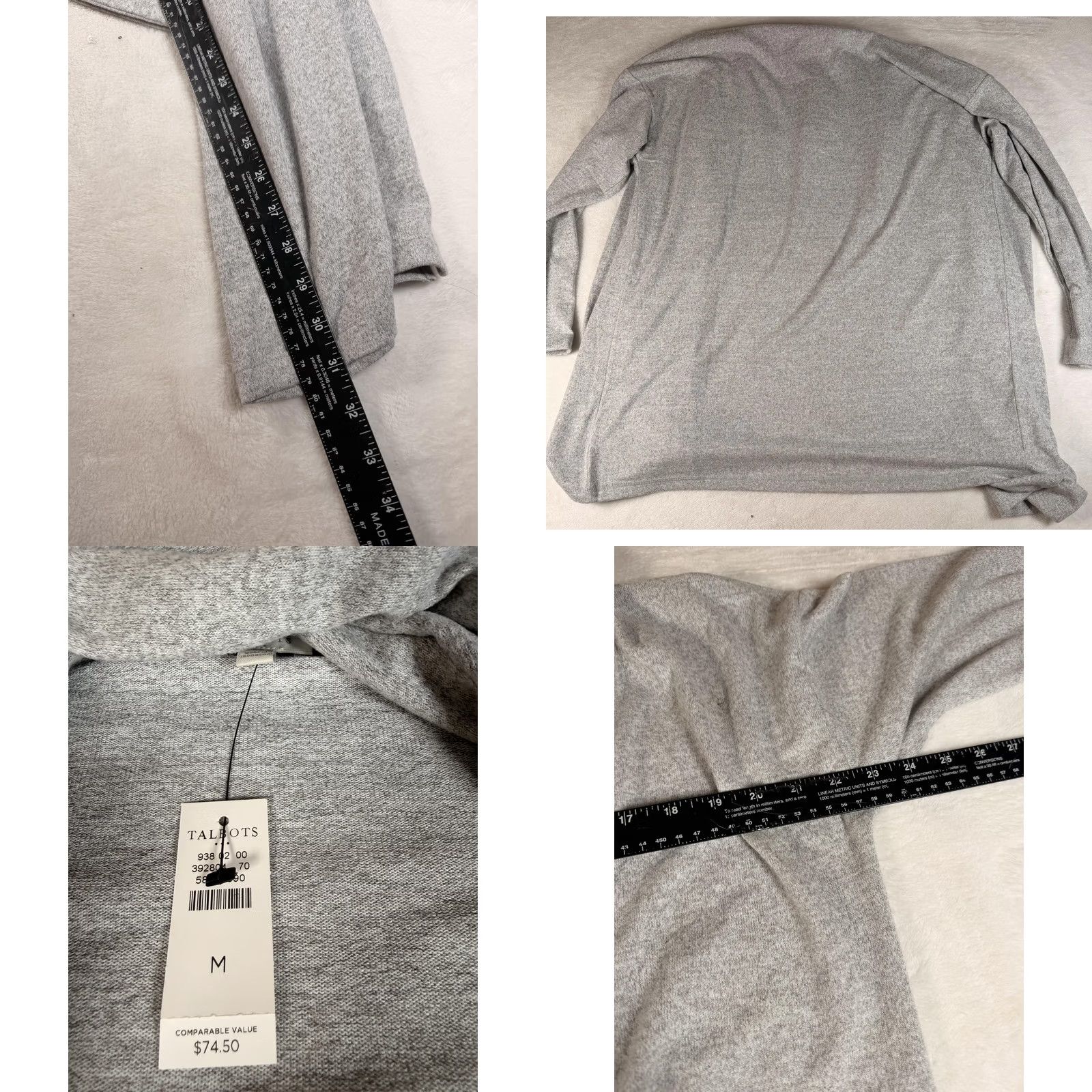 Talbots Talbots Lounge Set Womens M Gray Knit Cardigan Open Front Wide Leg Pants Set/Outfit/Two-Piece Casual Lounge Wear Size M / US 6-8 / IT 42-44 - 8 Thumbnail