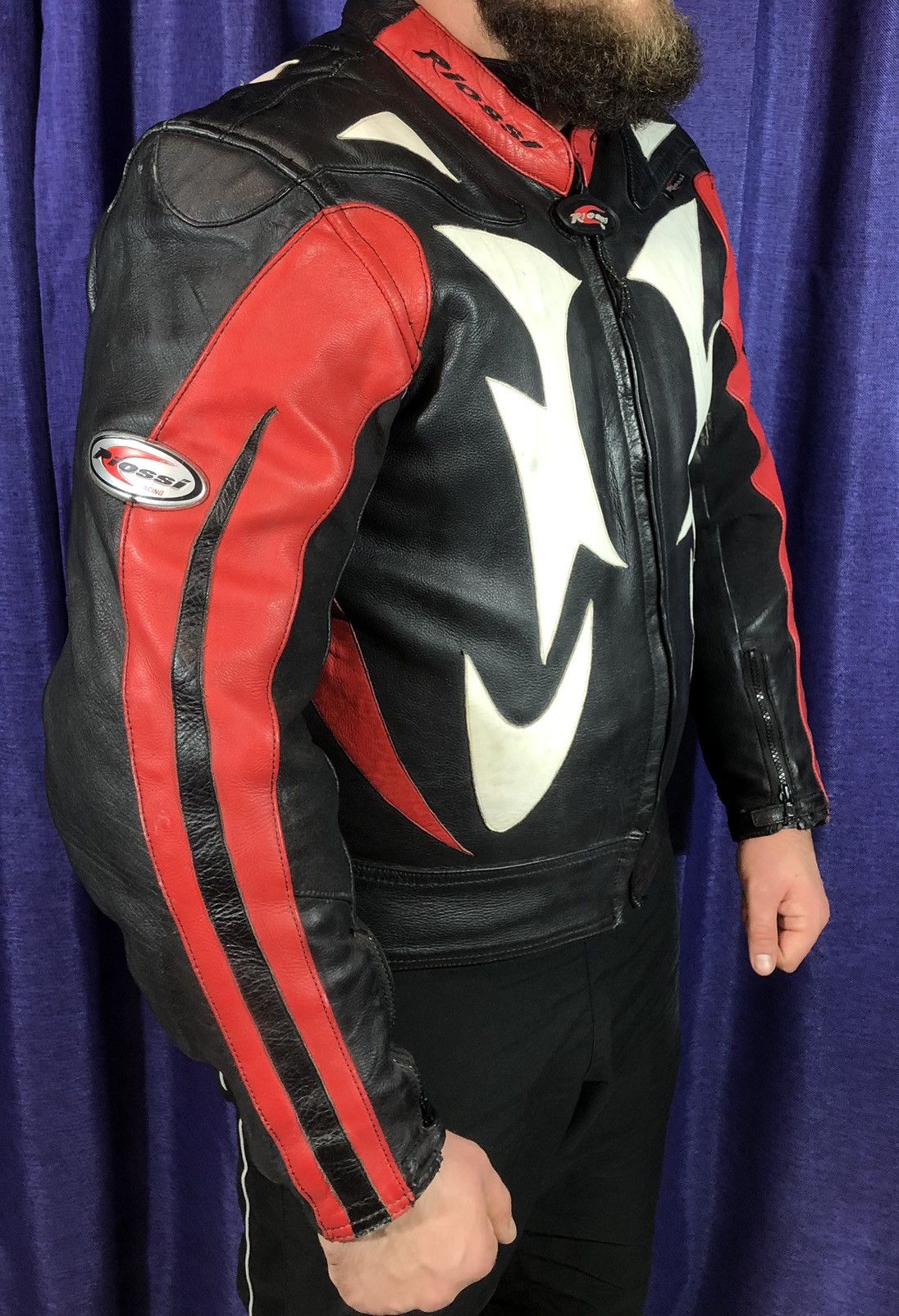 Ferrari × Honda × Yamaha Riossi Motorcycle Leather Jacket Racing Size US L / EU 52-54 / 3 - 3 Thumbnail