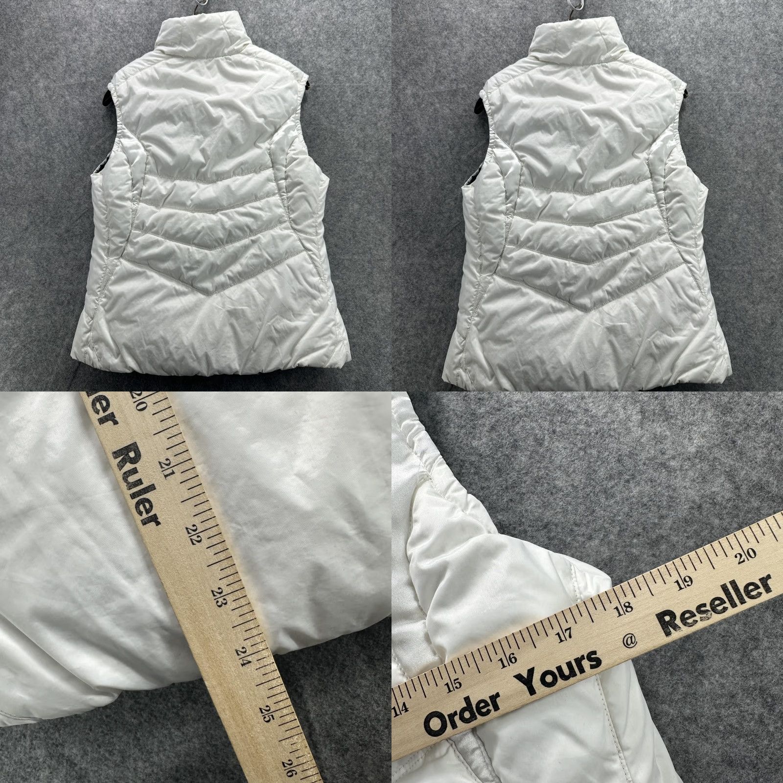 Nike VINTAGE Nike Vest Womens Large White Silver Reversible Down Puffer Zip Swoosh 213332-100 Size L / US 10 / IT 46 - 8 Thumbnail