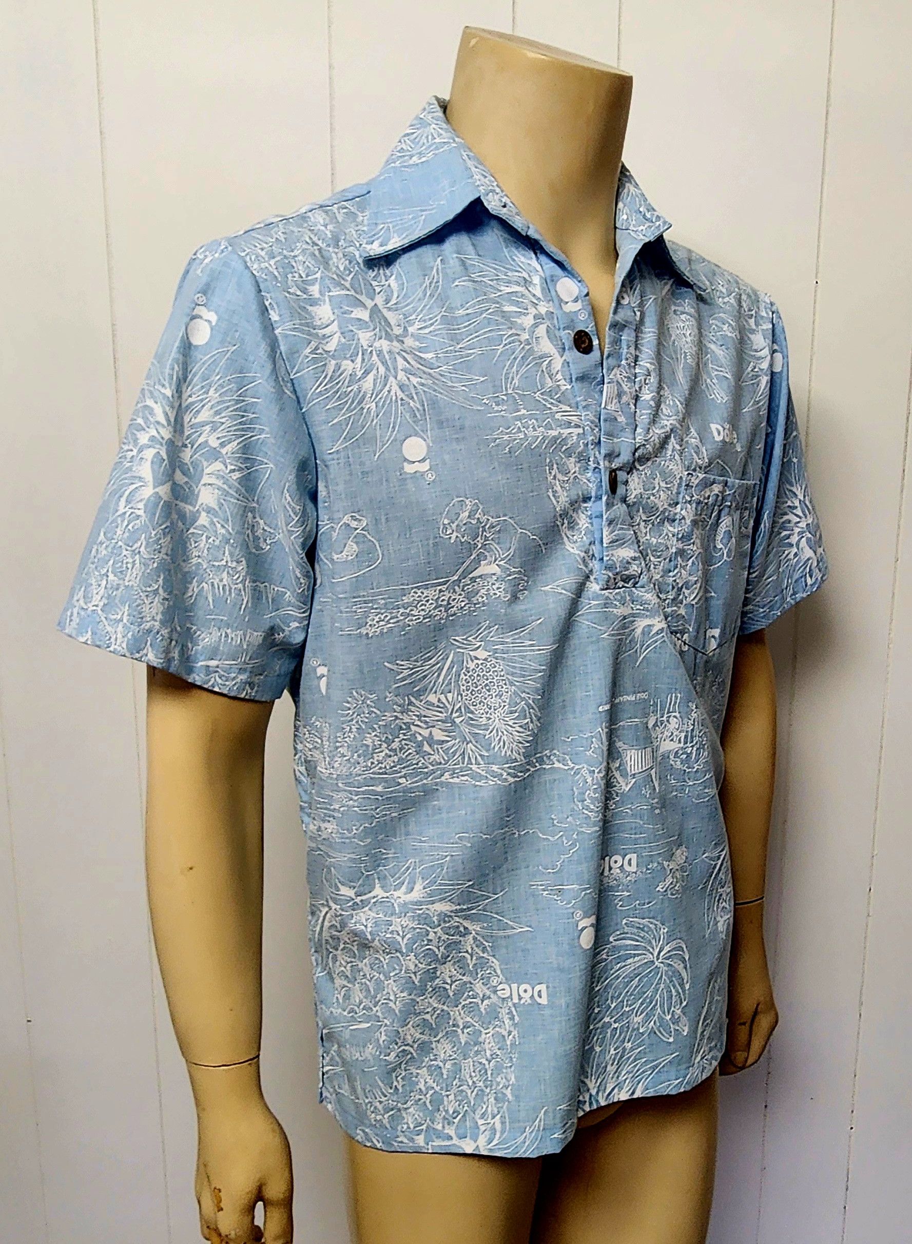 Vintage Dole pineapple shirt L blue Hawaiian pullover vintage 1980s Size US L / EU 52-54 / 3 - 3 Thumbnail