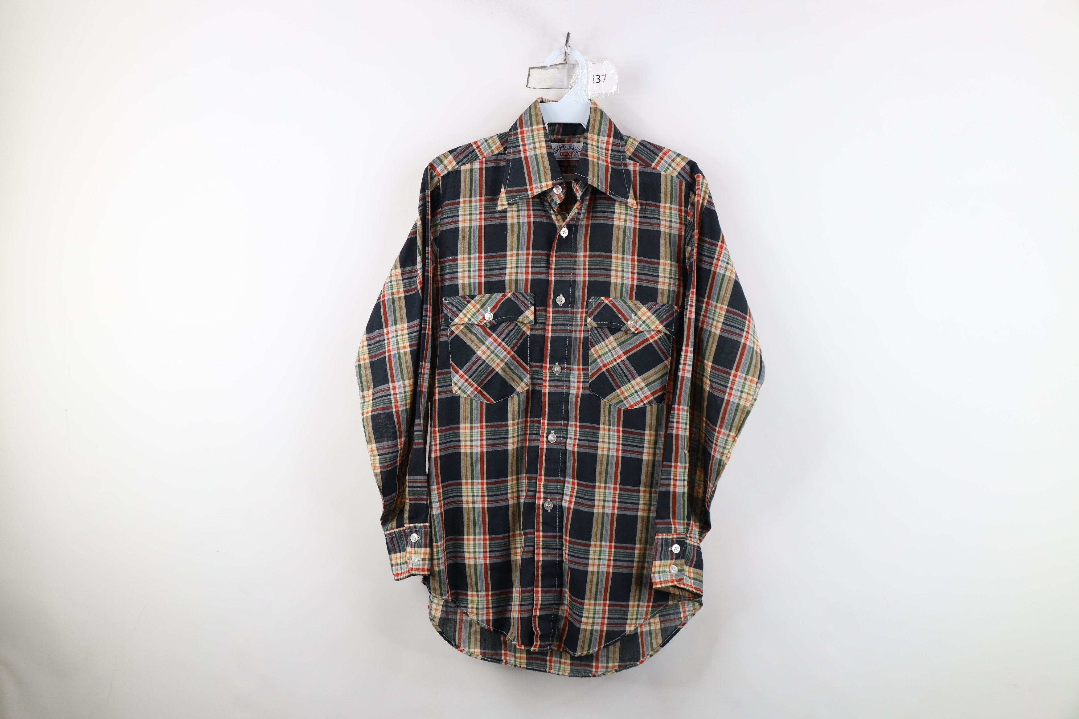 Levi's Vintage 70s Levis Rainbow Collared Button Shirt USA Size US S / EU 44-46 / 1 - 1 Thumbnail