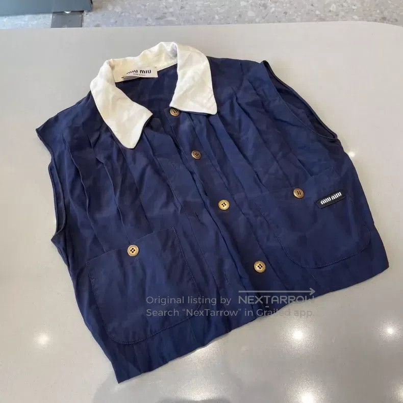 Miu Miu Miu Miu 38 Sleeveless truncated shirt Size M / US 6-8 / IT 42-44 - 1 Thumbnail