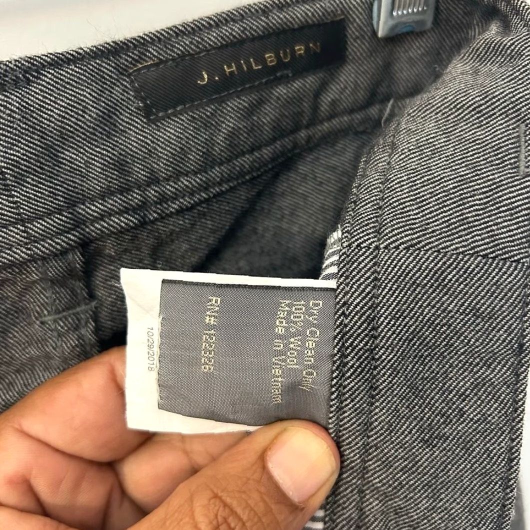 Vintage J. Hilburn Mens Gray Wool 5-Pocket Straight Leg Pants Size 32x27 Size US 32 / EU 48 - 3 Thumbnail
