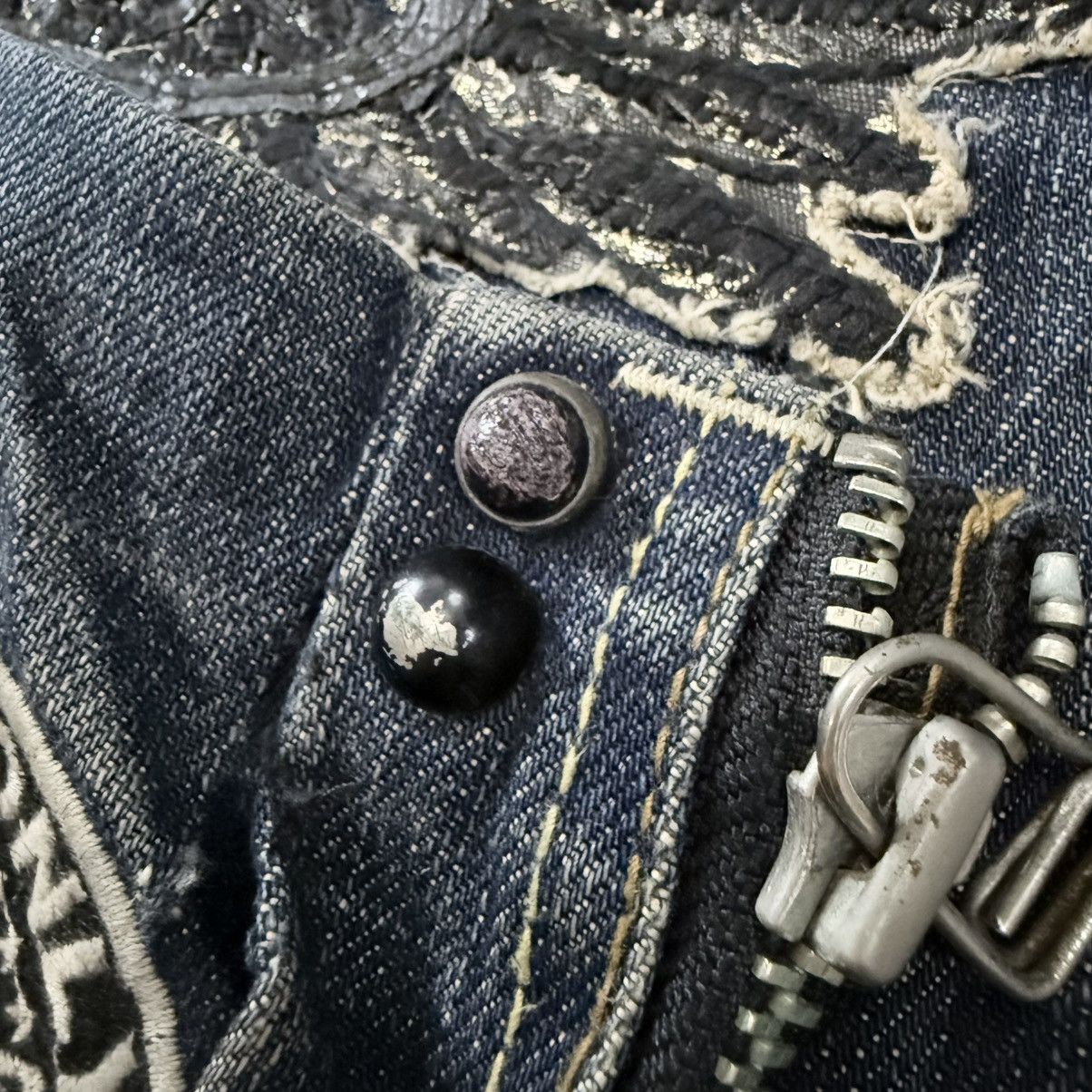 Rock Revival Crazy Seditionaries Red Papper Spellout Distressed Denim Size US 32 / EU 48 - 11 Thumbnail