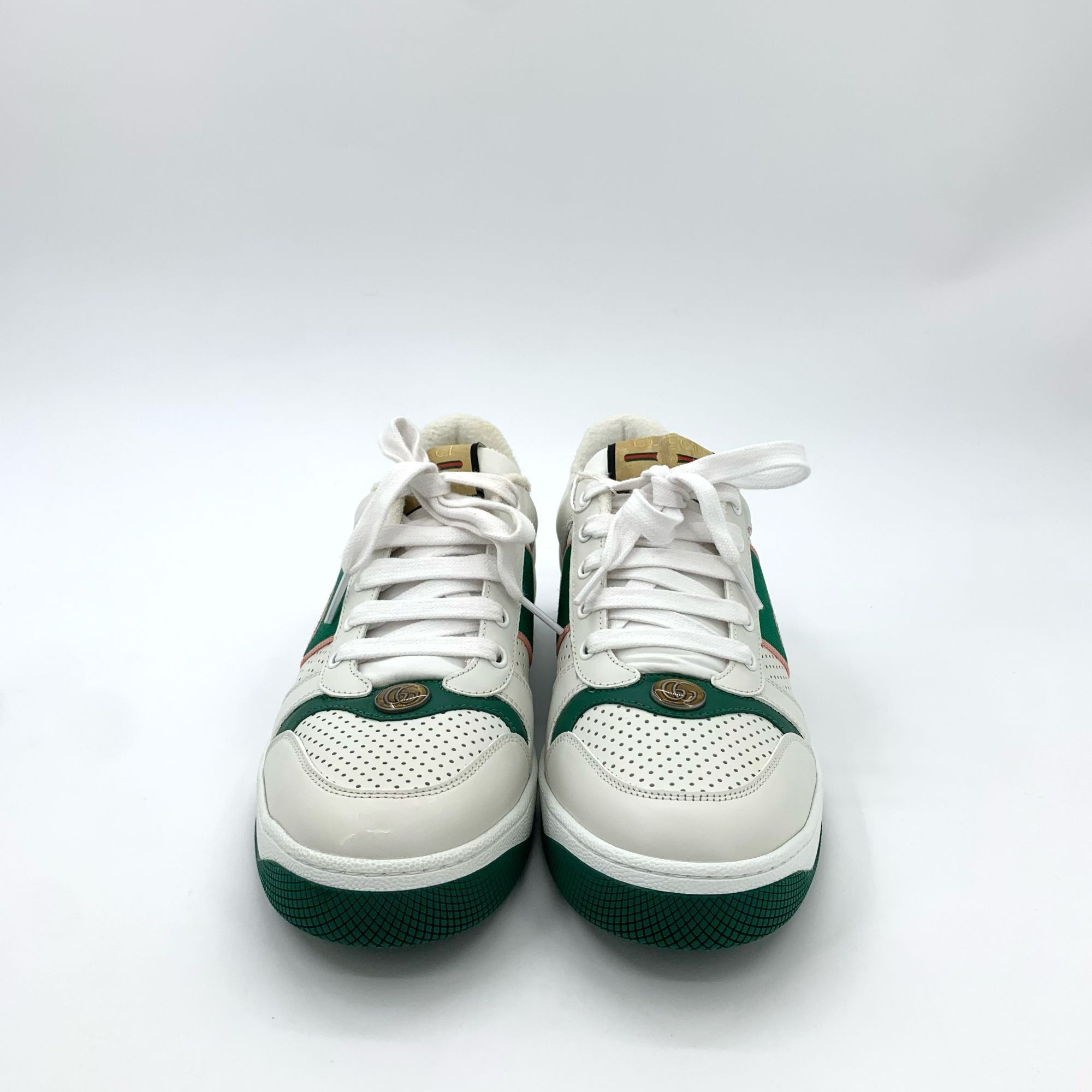 Gucci Gucci White & Green GG Logo Lace-Up Sneakers 8.5 With Origin Size US 8.5 / IT 38.5 - 7 Thumbnail