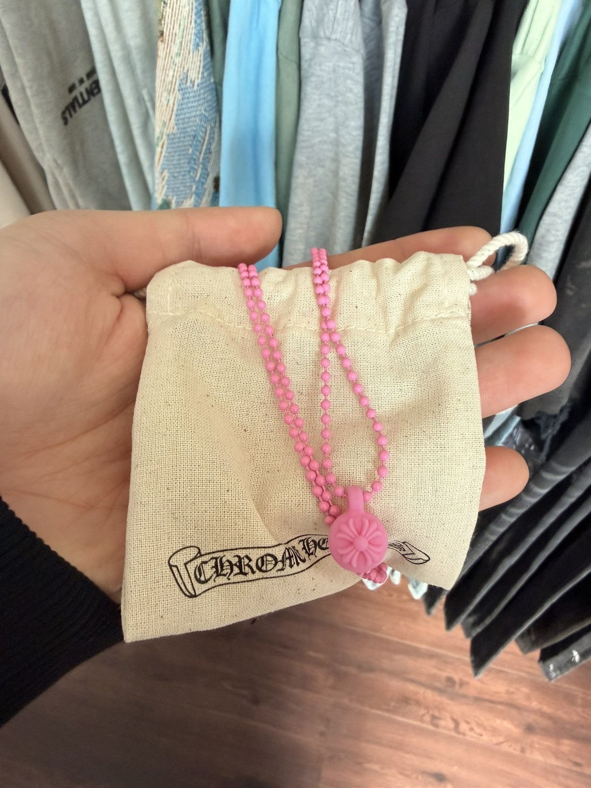 Chrome Hearts Chrome Heart Crossball Chain Silicone Pink Size ONE SIZE - 1 Thumbnail