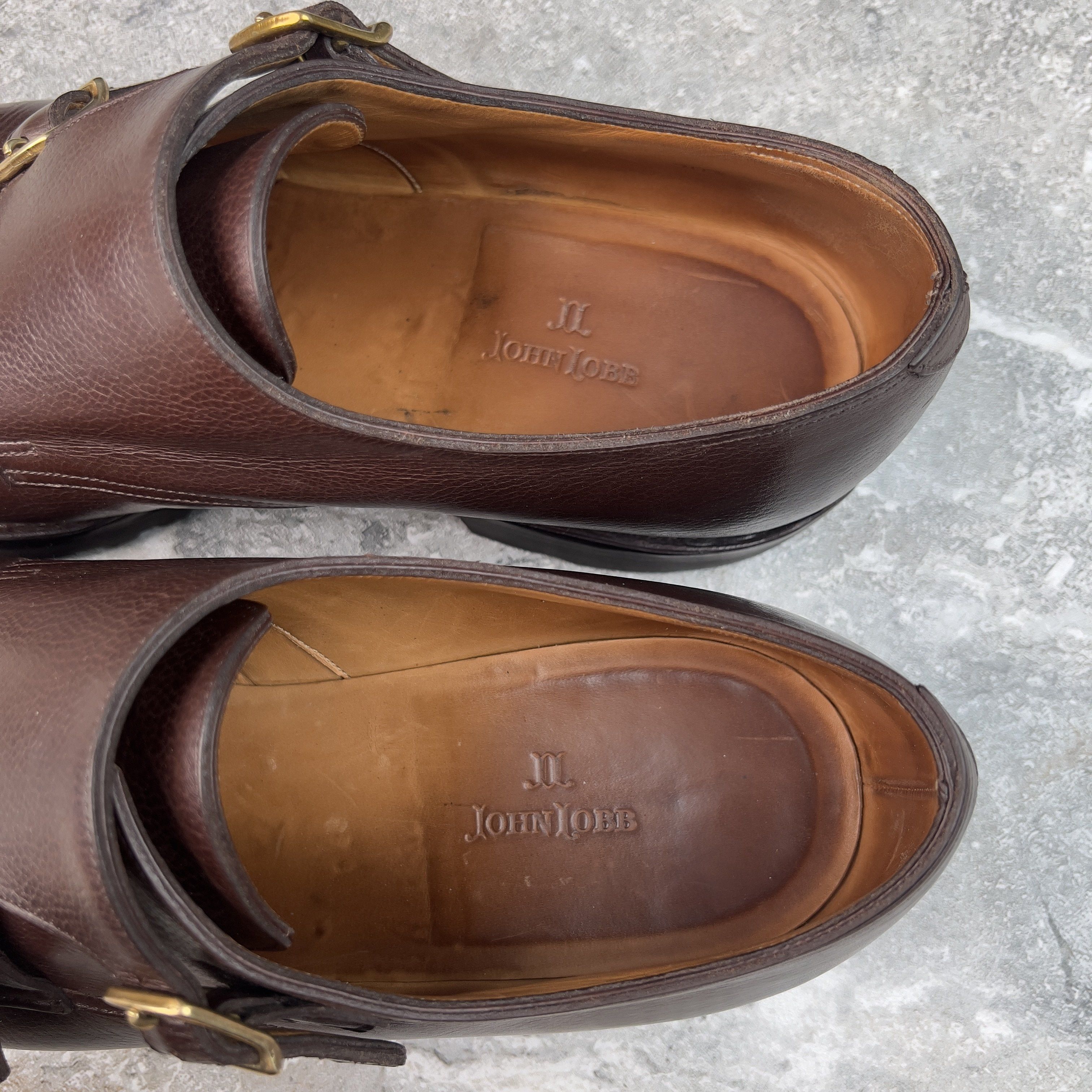 John Lobb William Derby Monk Double Strap Brown Leather Size US 9 / EU 42 - 8 Thumbnail