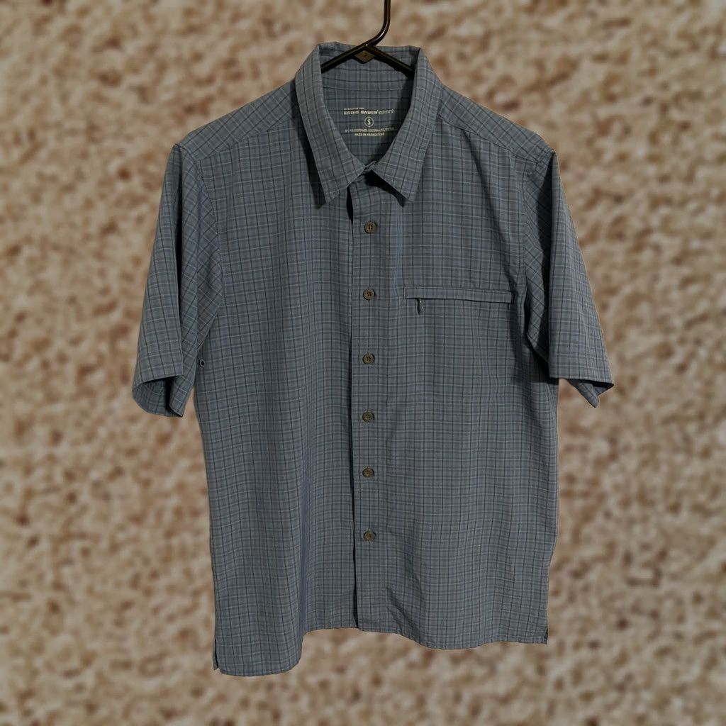 Eddie Bauer Eddie Bauer Blue Plaid Travel Shirt Men's Small S Button Up Outdoors Sport Size US S / EU 44-46 / 1 - 1 Thumbnail
