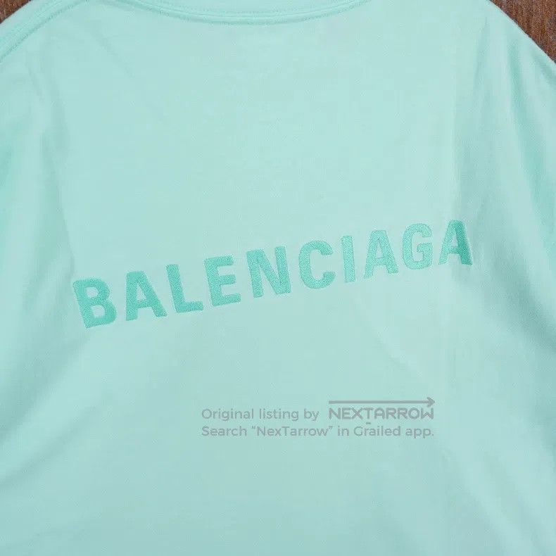 Balenciaga Balenciaga Mint Green Embroidery Logo Short Sleeve T-Shirt Size US M / EU 48-50 / 2 - 5 Thumbnail