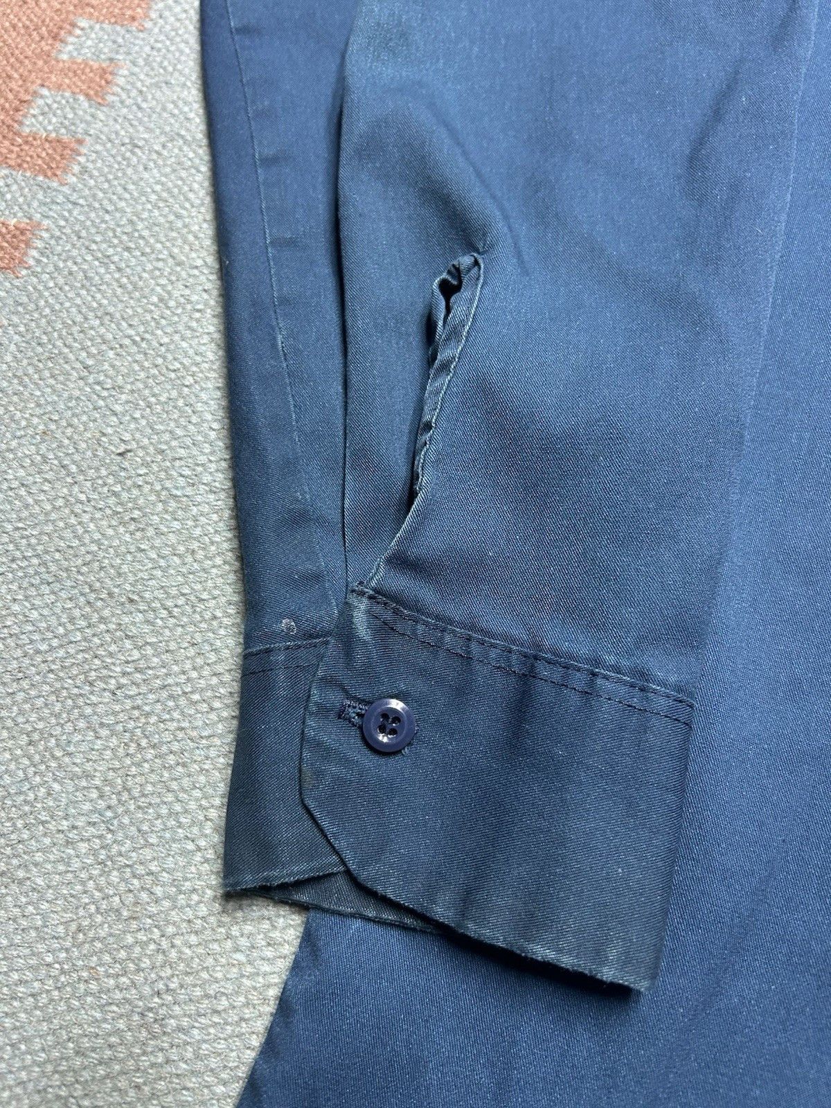 Vintage Vtg 90s work shirt dickies chino twill navy blu workwear XXL Size US XXL / EU 58 / 5 - 2 Thumbnail