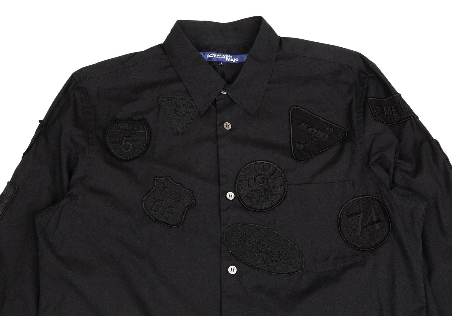Junya Watanabe Black Patch Design Long Sleeve Shirt Size L Size US L / EU 52-54 / 3 - 2 Thumbnail