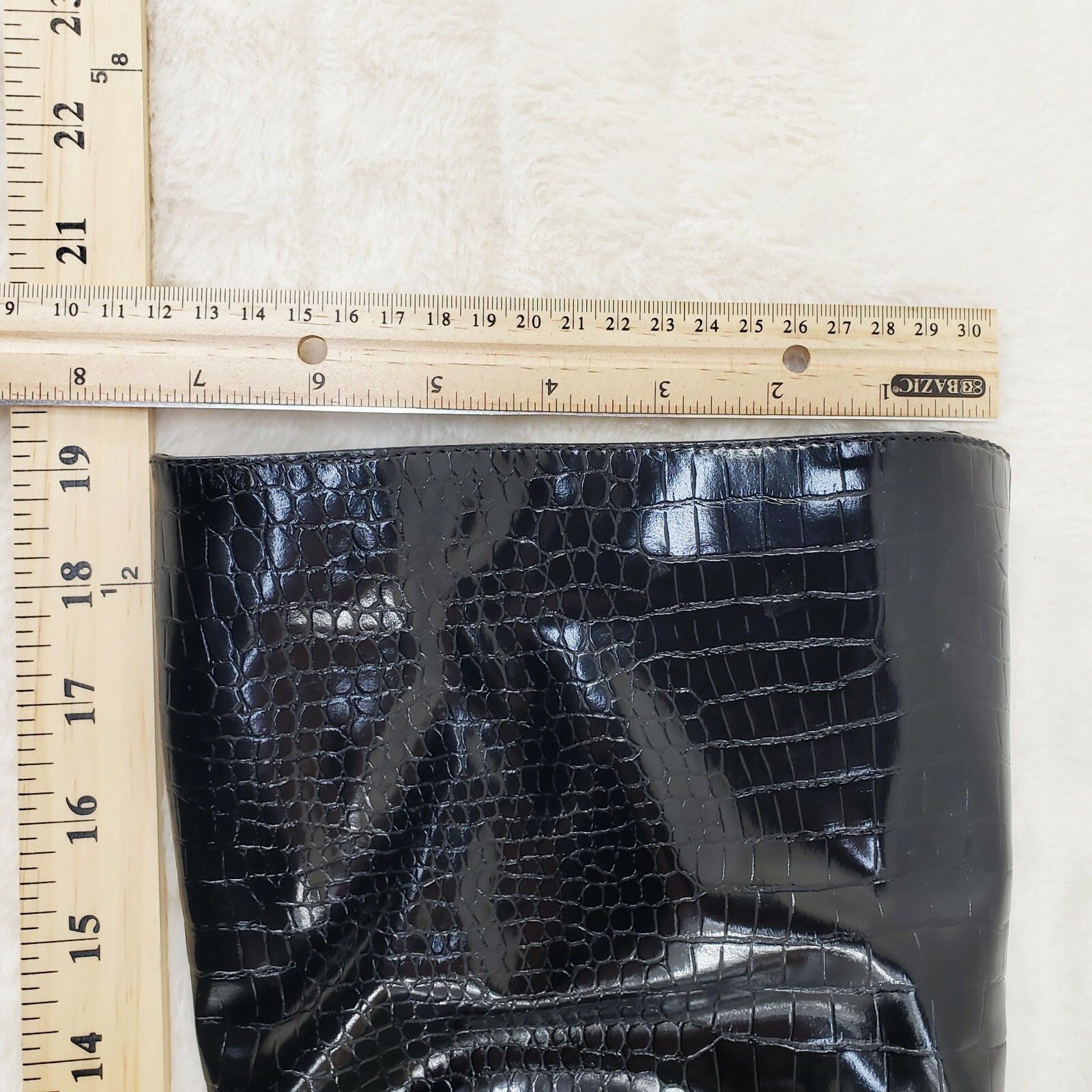 Other Always Trendy Black Croc Slouchy Scrunch High Heel Knee Boot Size US 9 / IT 39 - 7 Thumbnail