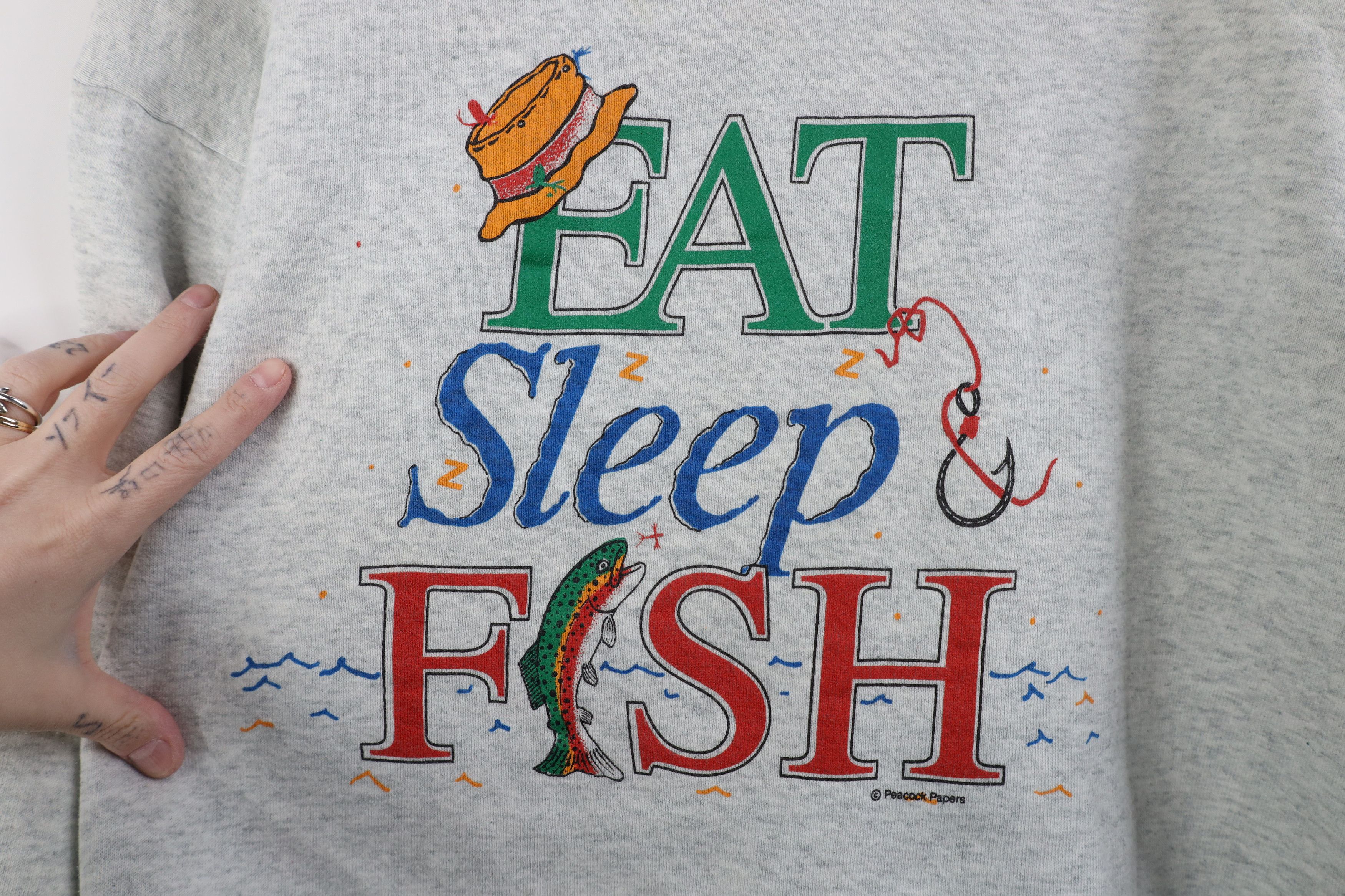 Vintage Vintage 90s Streetwear Crewneck Sweatshirt Heather Gray USA Size US XL / EU 56 / 4 - 4 Thumbnail
