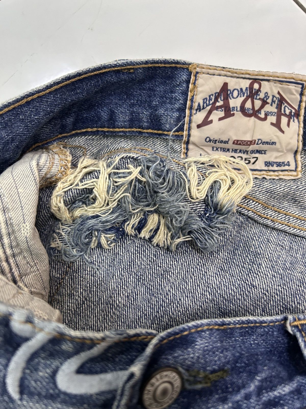 Abercrombie & Fitch × Vintage 💥 Vintage Abercrombie & Fitch Denim Distressed Punk Ripped Size US 34 / EU 50 - 17 Thumbnail