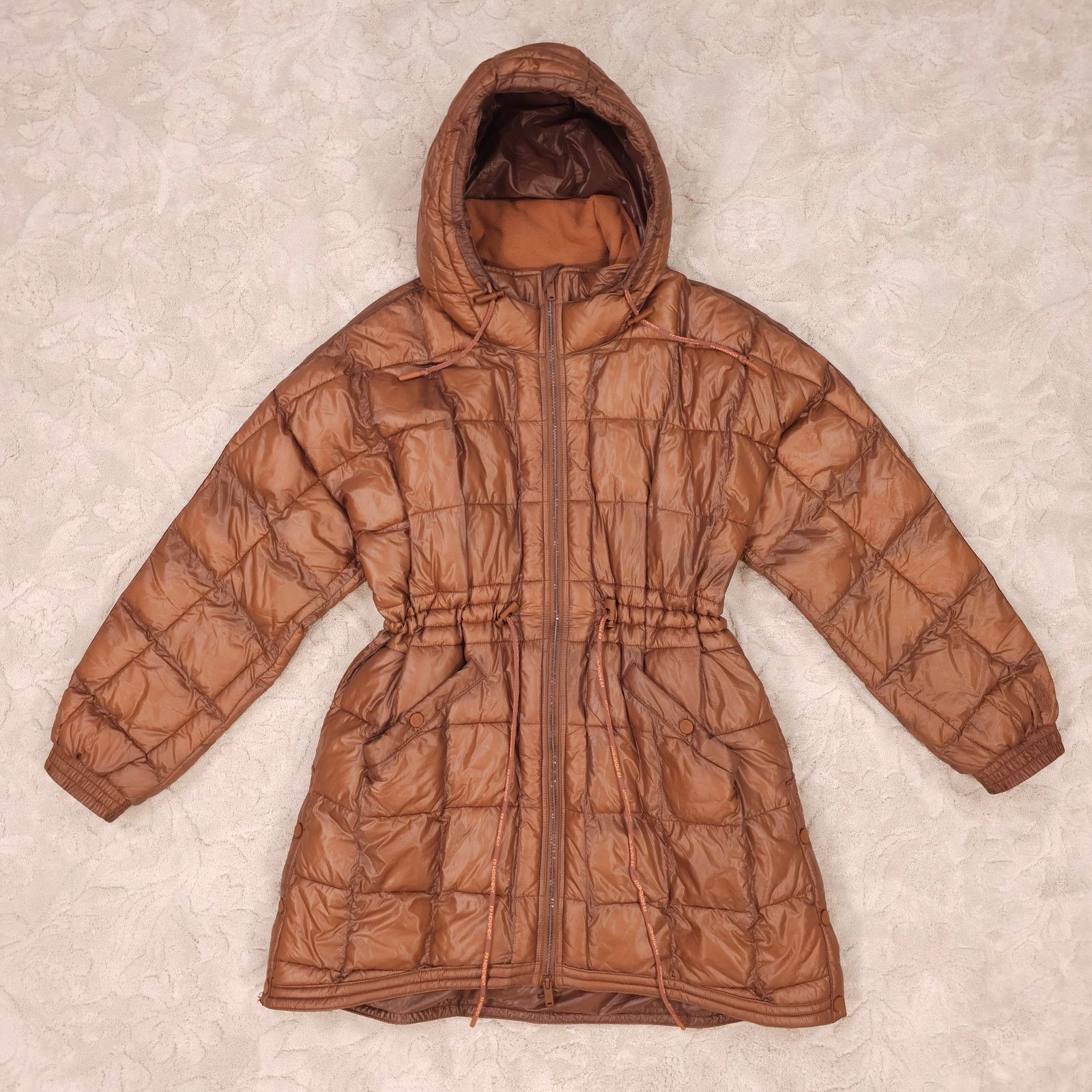 Free People FP Movement Patricia Packable Poncho Puffer Brown Sz Small Size S / US 4 / IT 40 - 5 Thumbnail