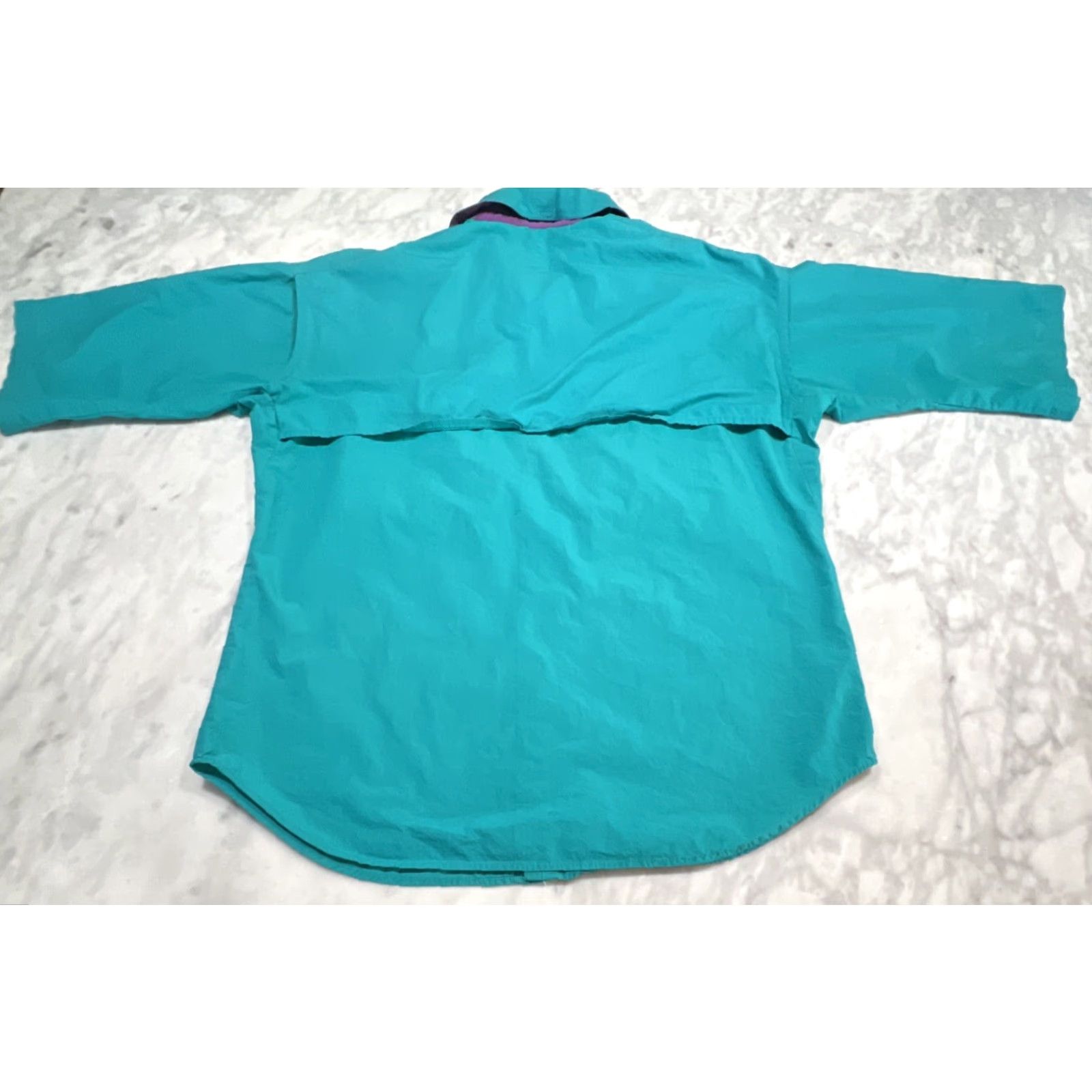 AQUA Columbia Bonefish Flats Shirt Men's Large Aqua Casual Fishing Button-Up Pockets Seasonal Size US L / EU 52-54 / 3 - 7 Thumbnail