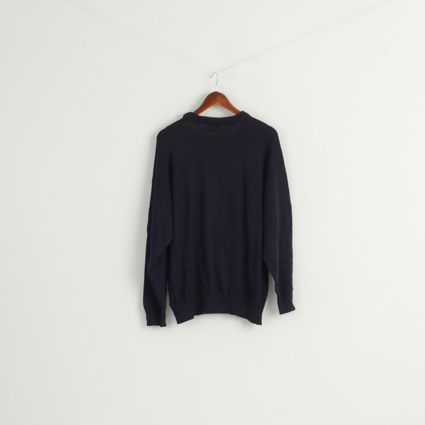 Adidas Adidas Men L Jumper Navy Cotton Poker Line Vintage 9024 Size US L / EU 52-54 / 3 - 9 Thumbnail